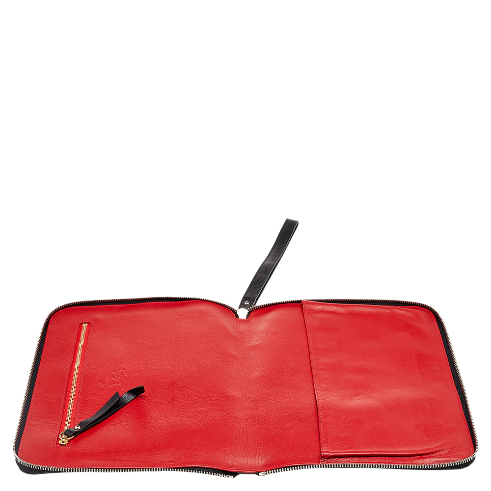 

Christian Louboutin Black leather Studded iPad Case