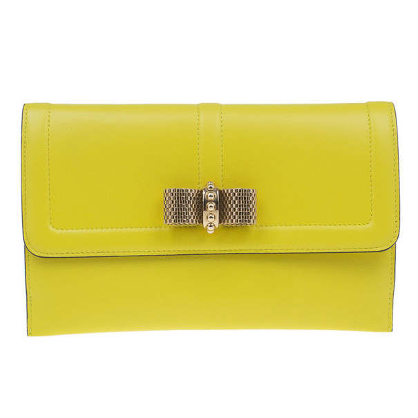 Pre Owned محفظة كريستيان لوبوتان جلد أصفر سويت شارتي