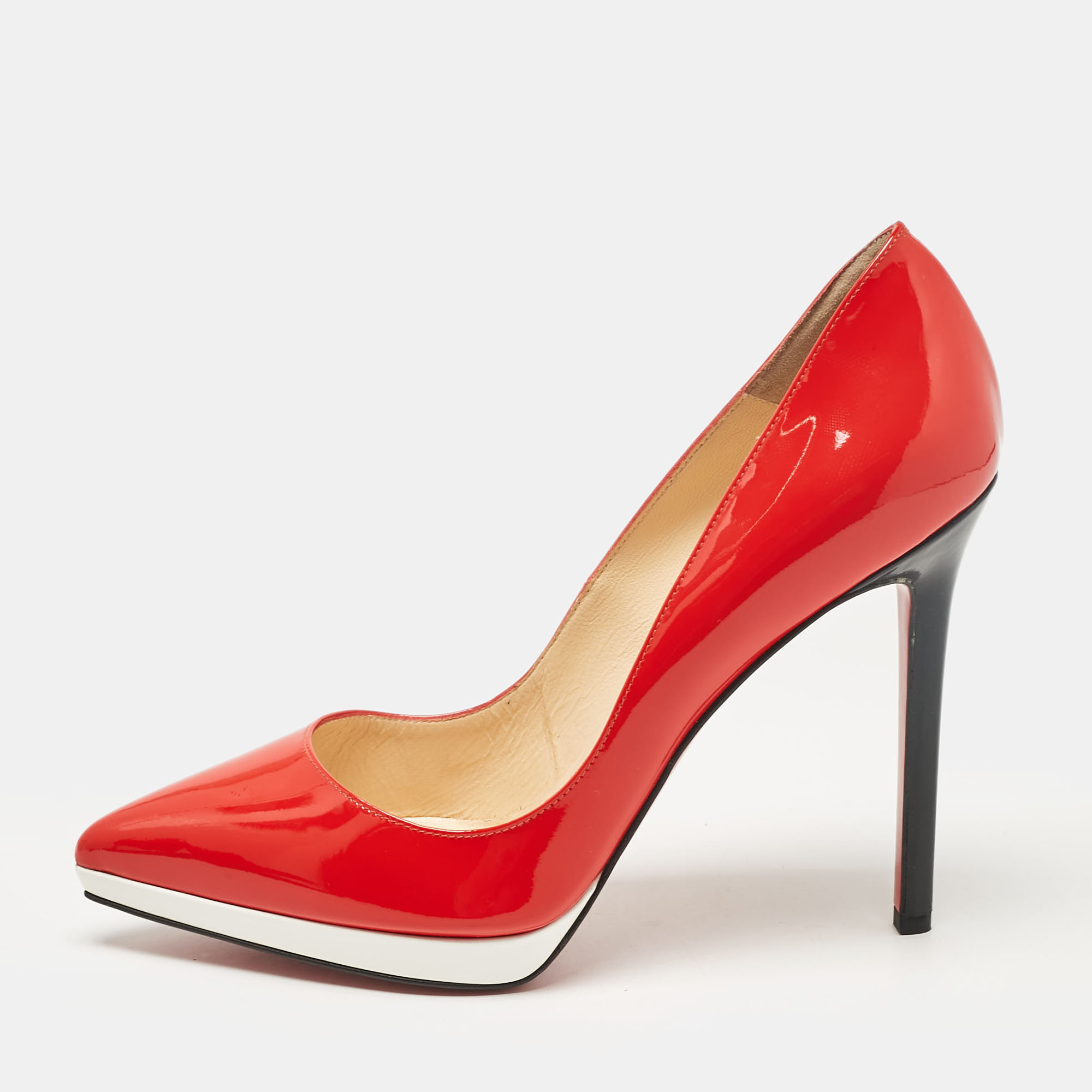 

Christian Louboutin Red Patent Leather Pigalle Plato Pumps Size