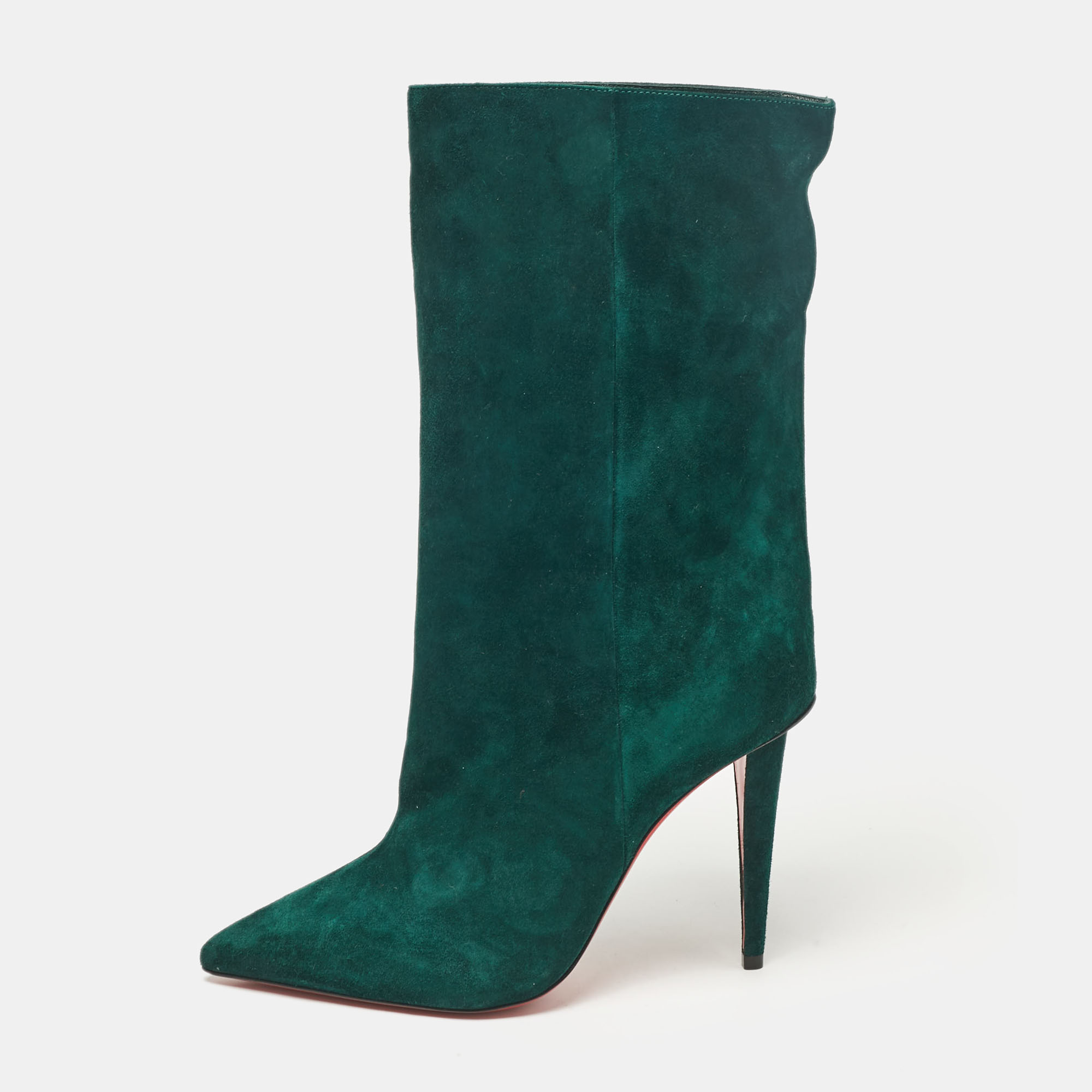 

Christian Louboutin Green Suede Kate Botta Ankle Length Boots