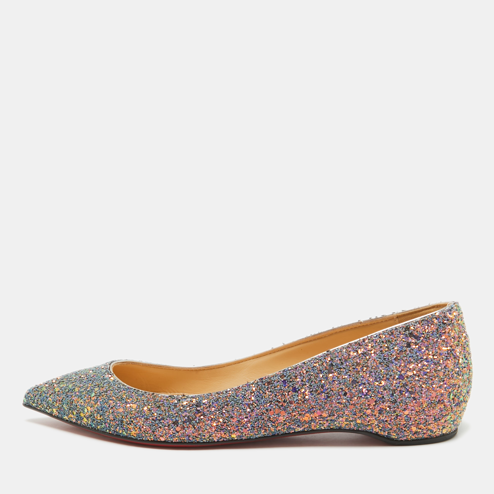 

Christian Louboutin Multicolor Glitter Kate Ballet Flats Size