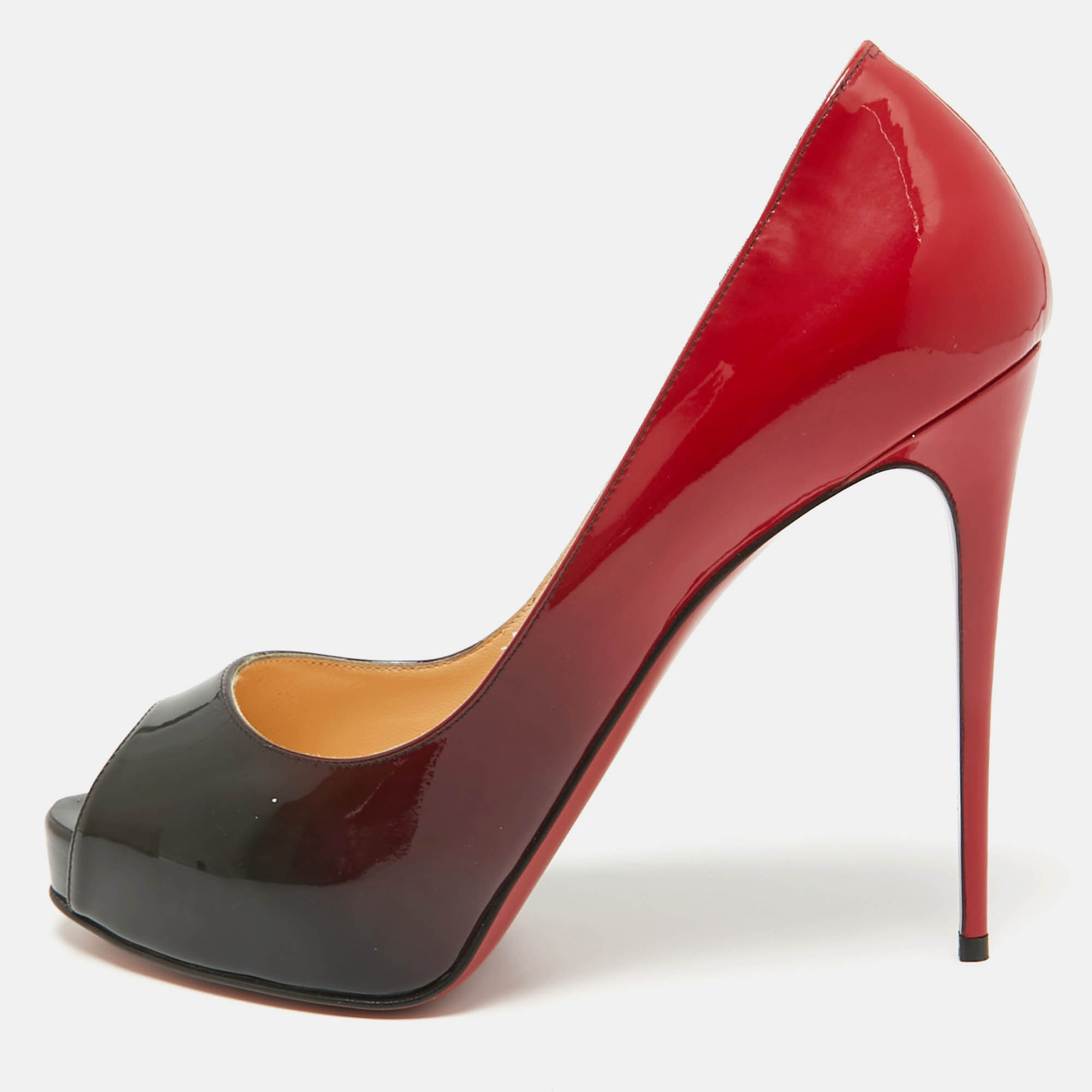 

Christian Louboutin Black/Red Ombre Patent Leather New Very Prive Pumps Size