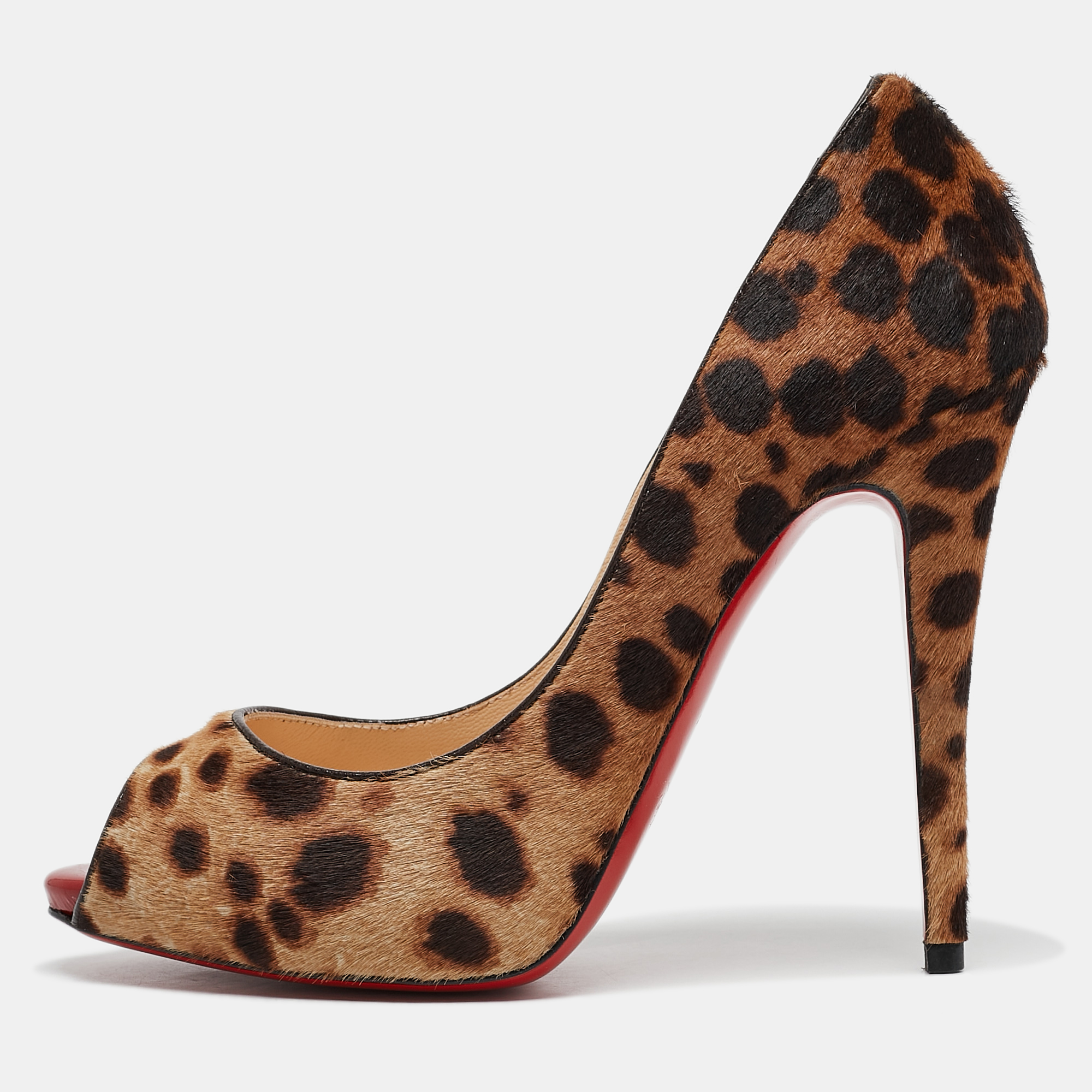 

Christian Louboutin Brown Leopard Print Calf Hair Lady Claude Pumps Size