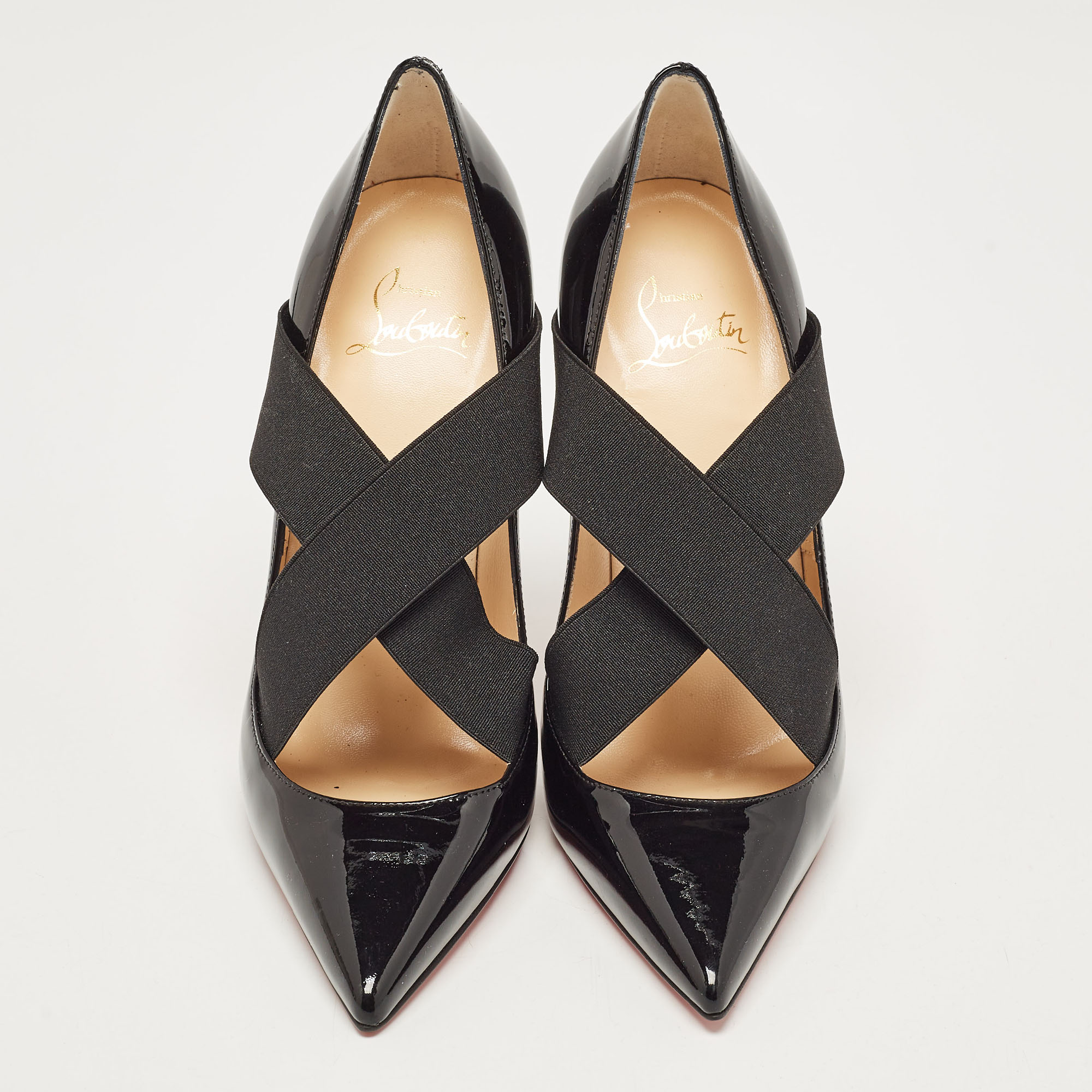 Christian Louboutin Black Patent Leather Sharpstagram Pumps Size 37 
