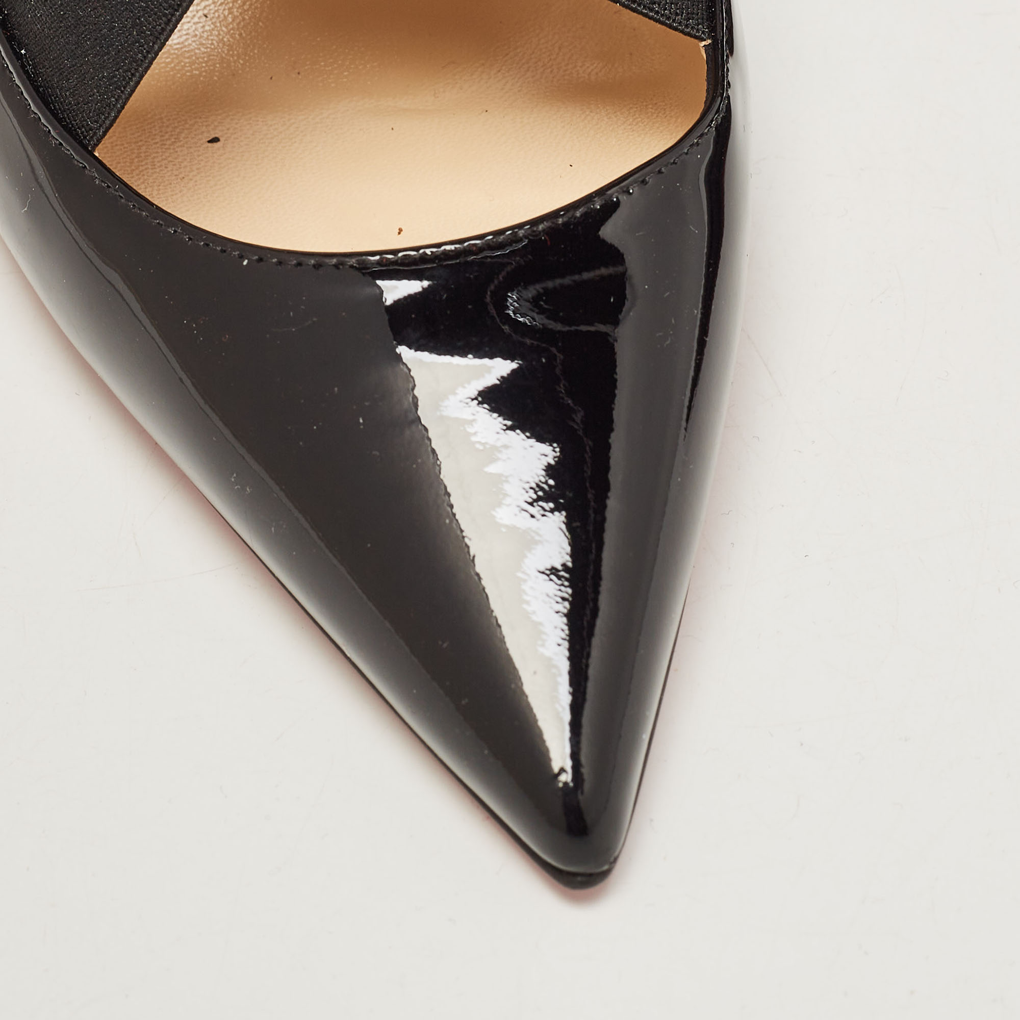 Christian Louboutin Black Patent Leather Sharpstagram Pumps Size 37 