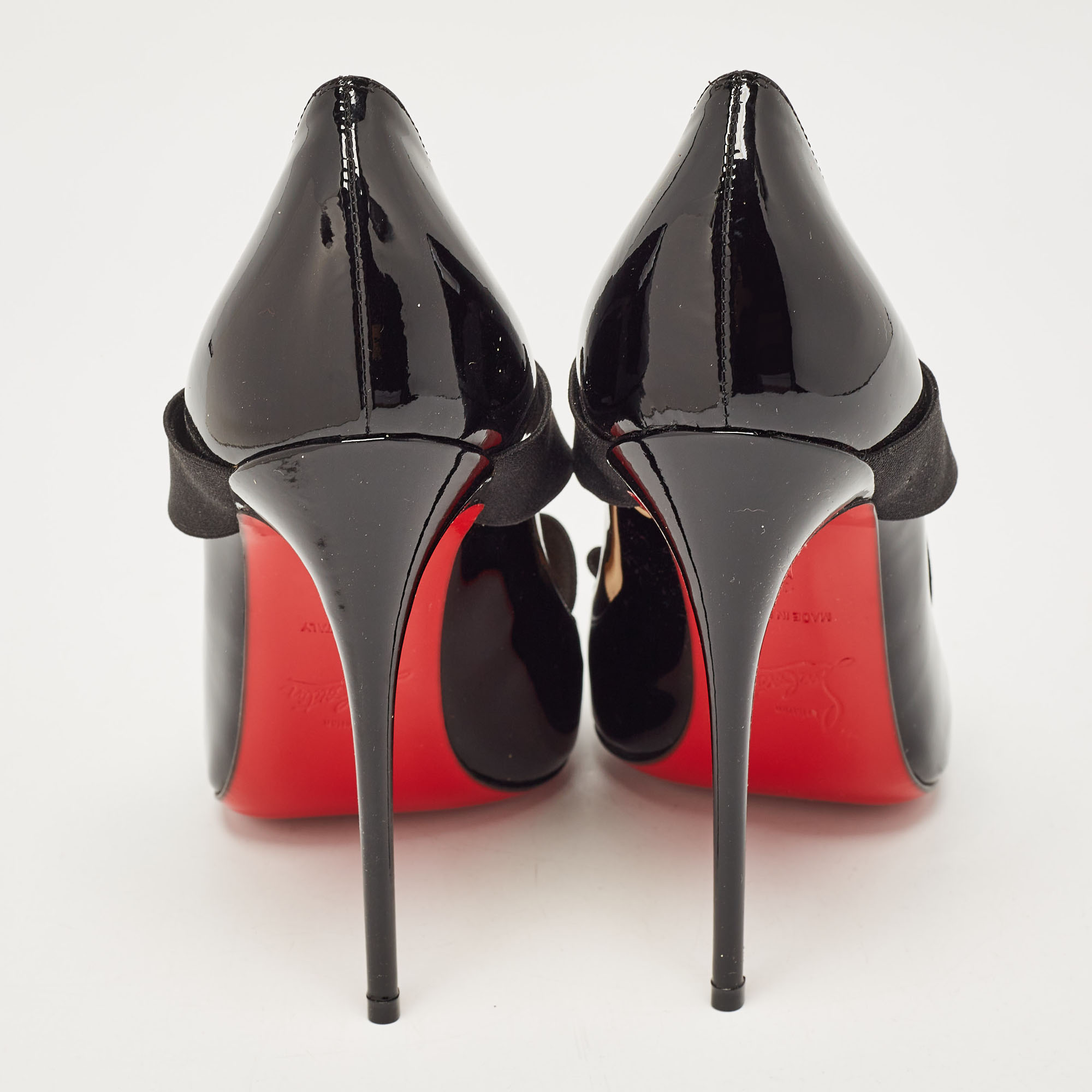 Christian Louboutin Black Patent Leather Sharpstagram Pumps Size 37 