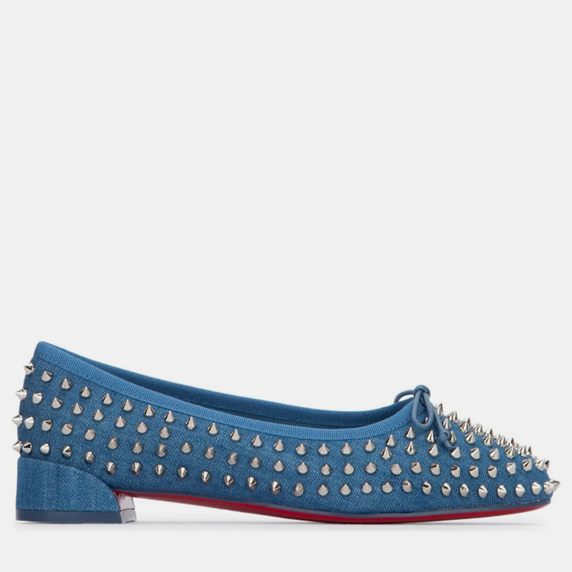 

Christian Louboutin Blue Sweetie Jane Spikes Flat Toile Denim Women’s IT