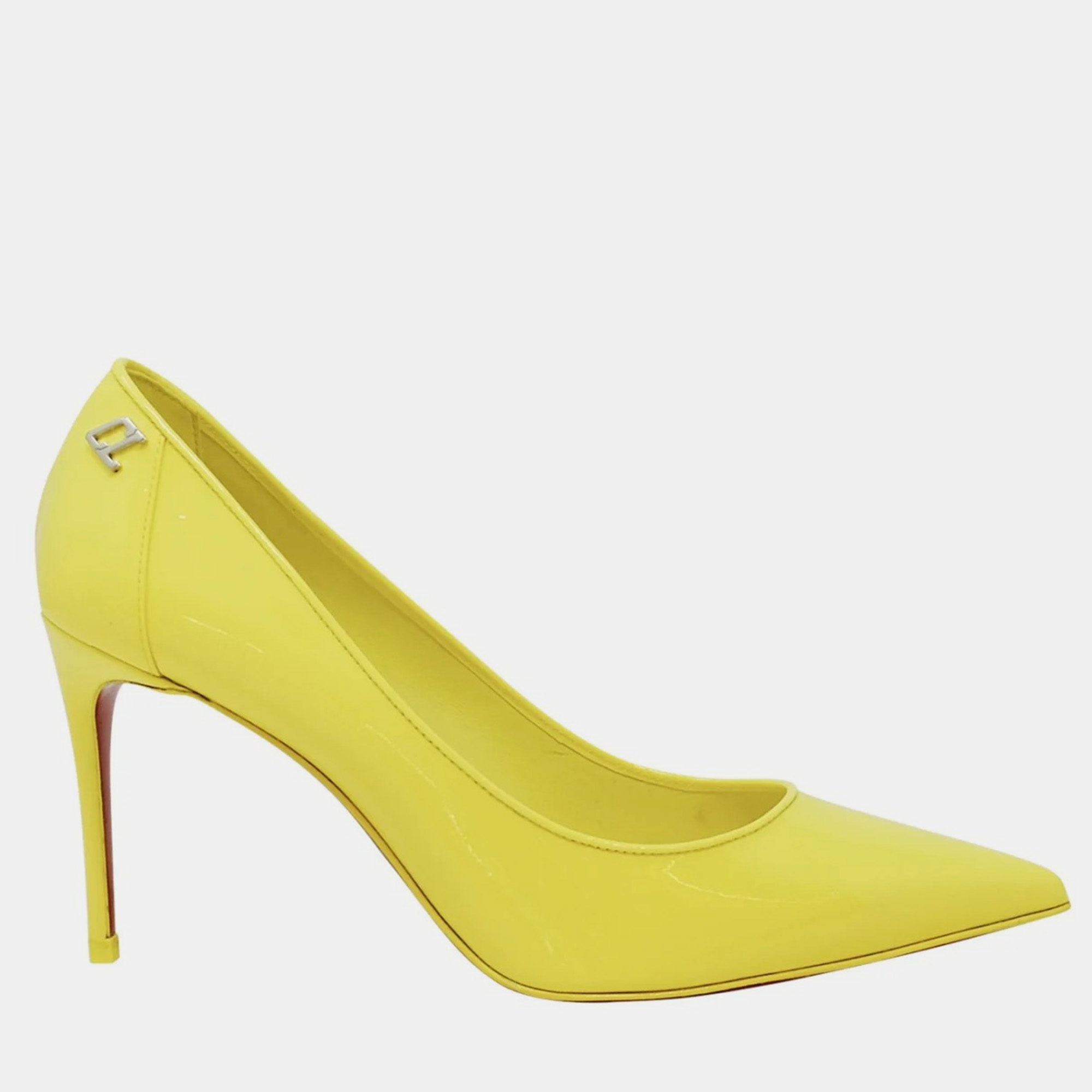 

Christian Louboutin Yellow Patent Leather Sporty Kate 85 Pumps