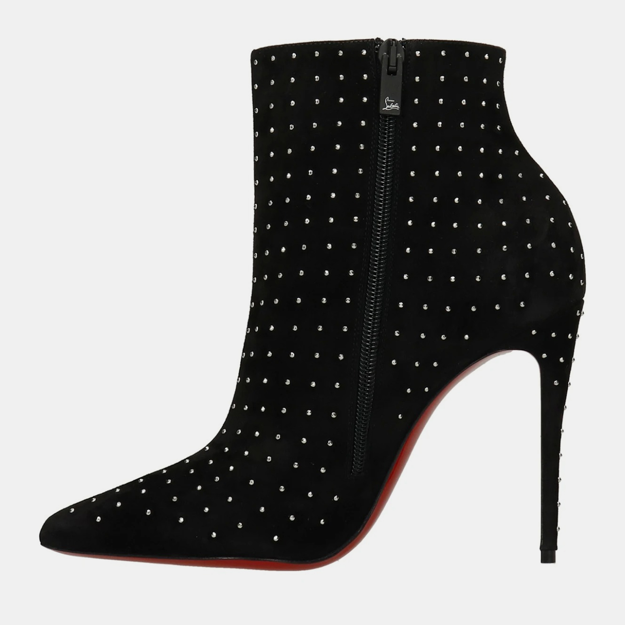 

Christian Louboutin black Black Suede So Kate Booty High Heels Ankle Boots IT 37