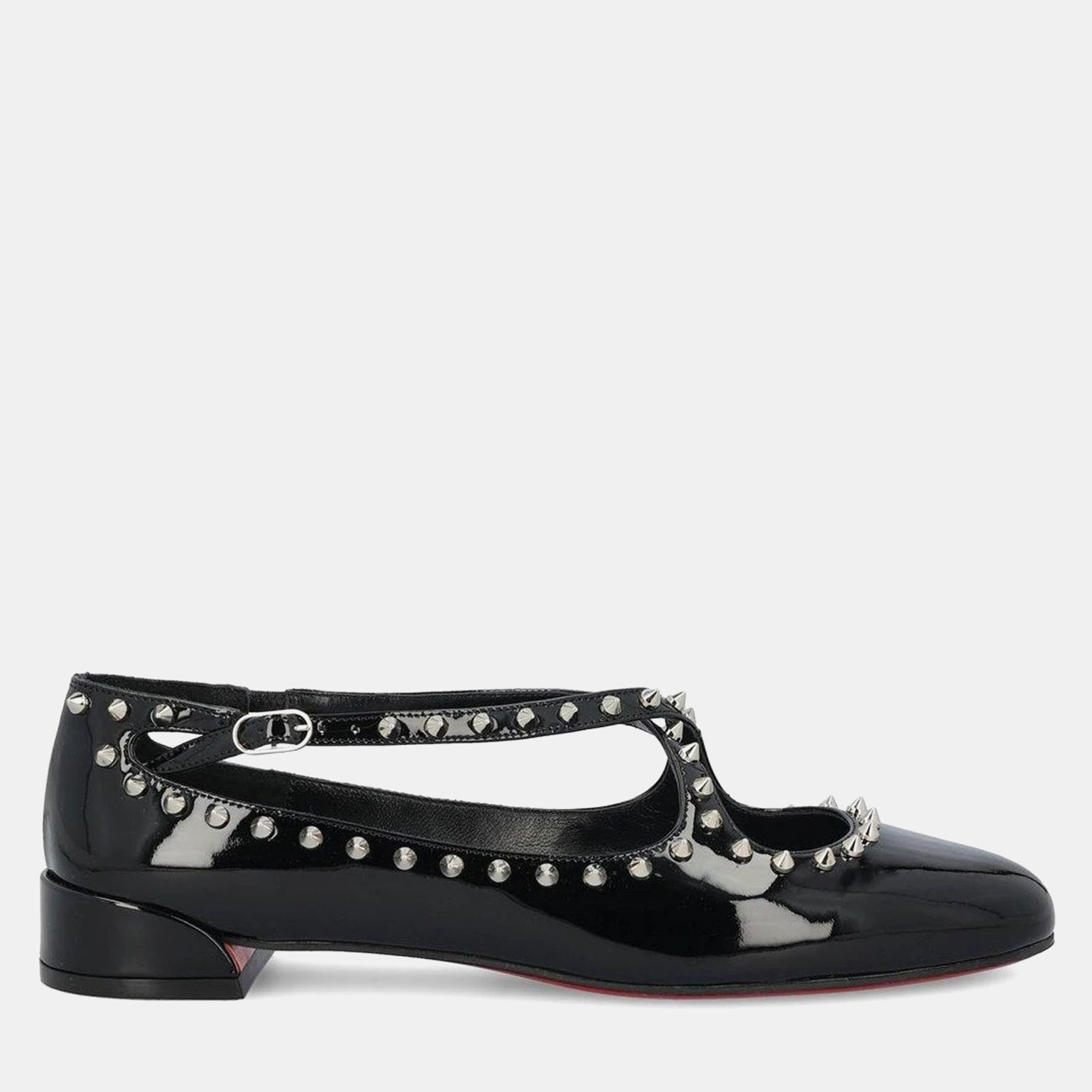 

Christian Louboutin Black Pilota Jane Spikes Ballerinas IT 36