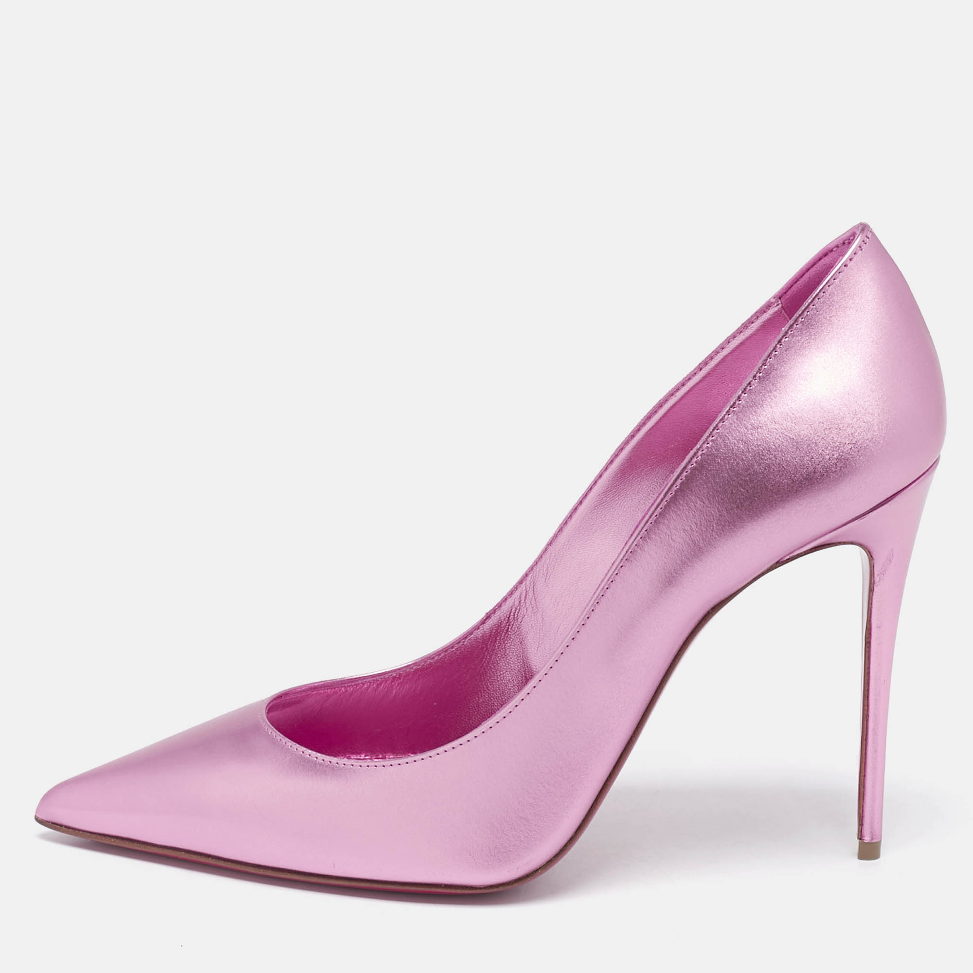 

Christian Louboutin Metallic Pink Leather Kate Pumps Size