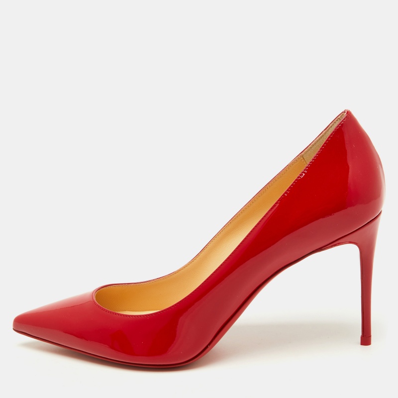 

Christian Louboutin Red Patent Leather Kate Pointed Toe Pumps Size