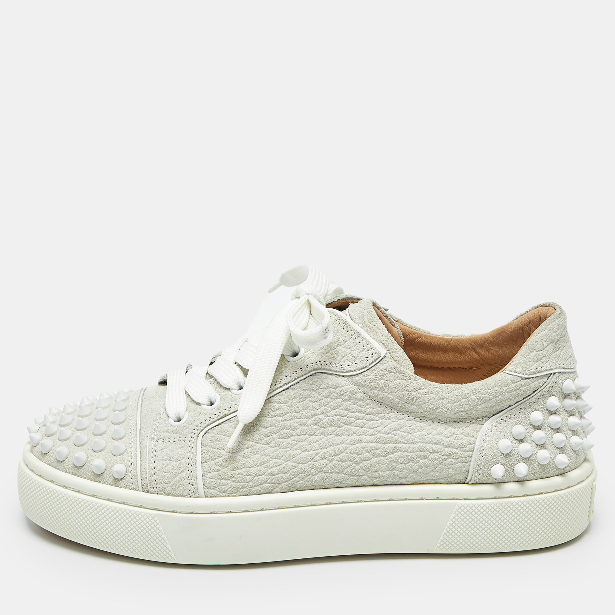 

Christian Louboutin Grey Suede Vieira Spike Lace Up Sneakers Size, Multicolor