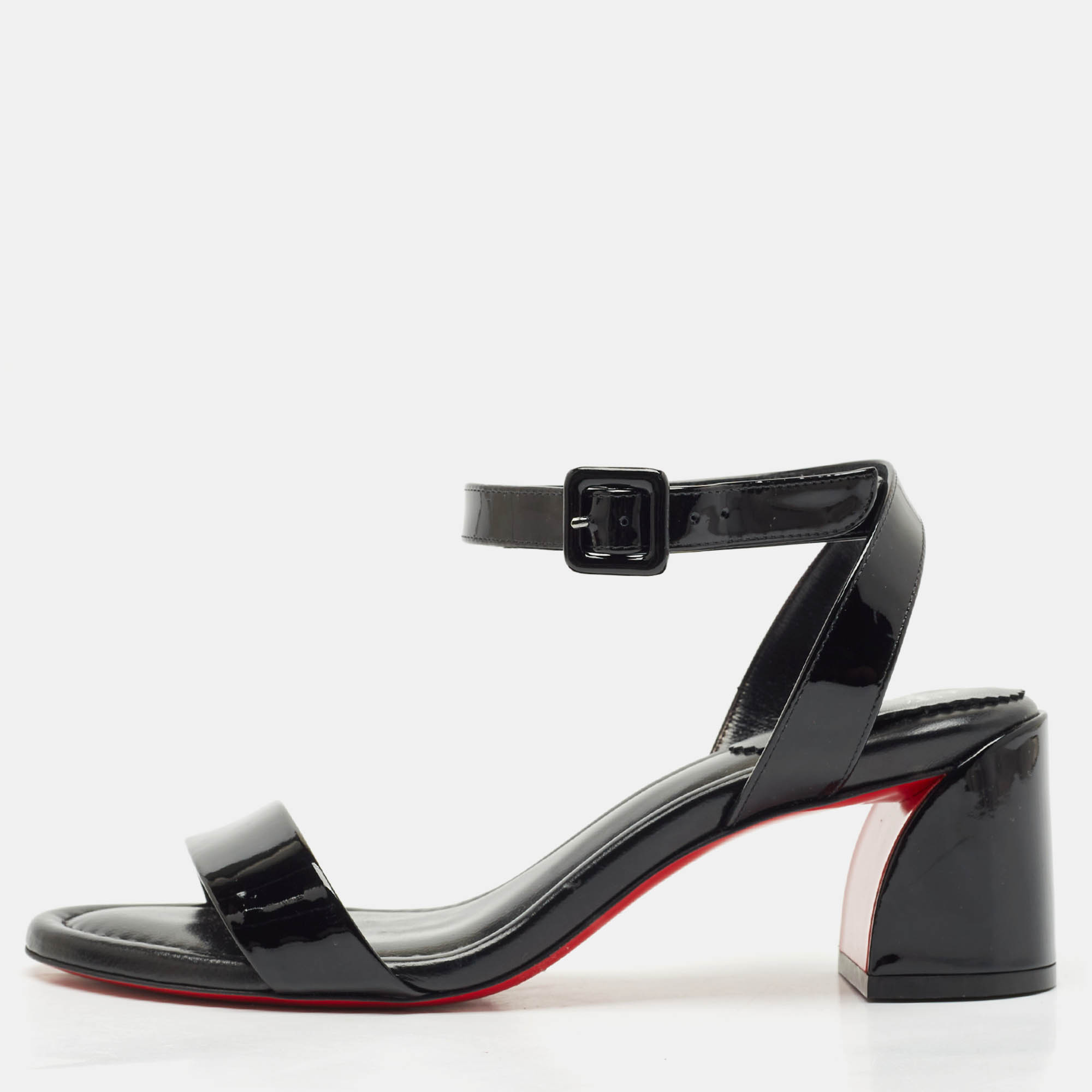 

Christian Louboutin Black Patent Leather Miss Sabina Sandals Size