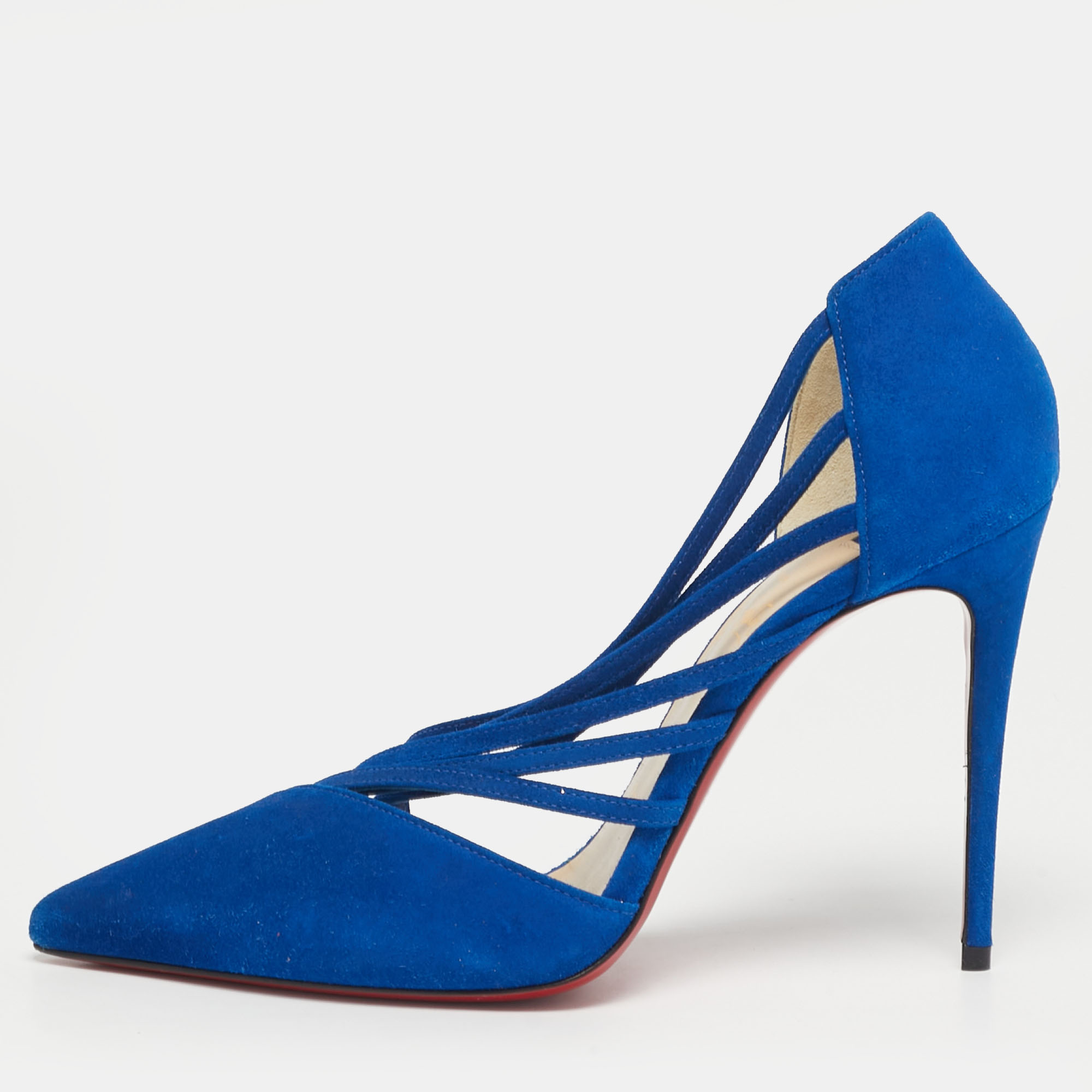 

Christian Louboutin Antinorina Size  Blue Suede Pumps