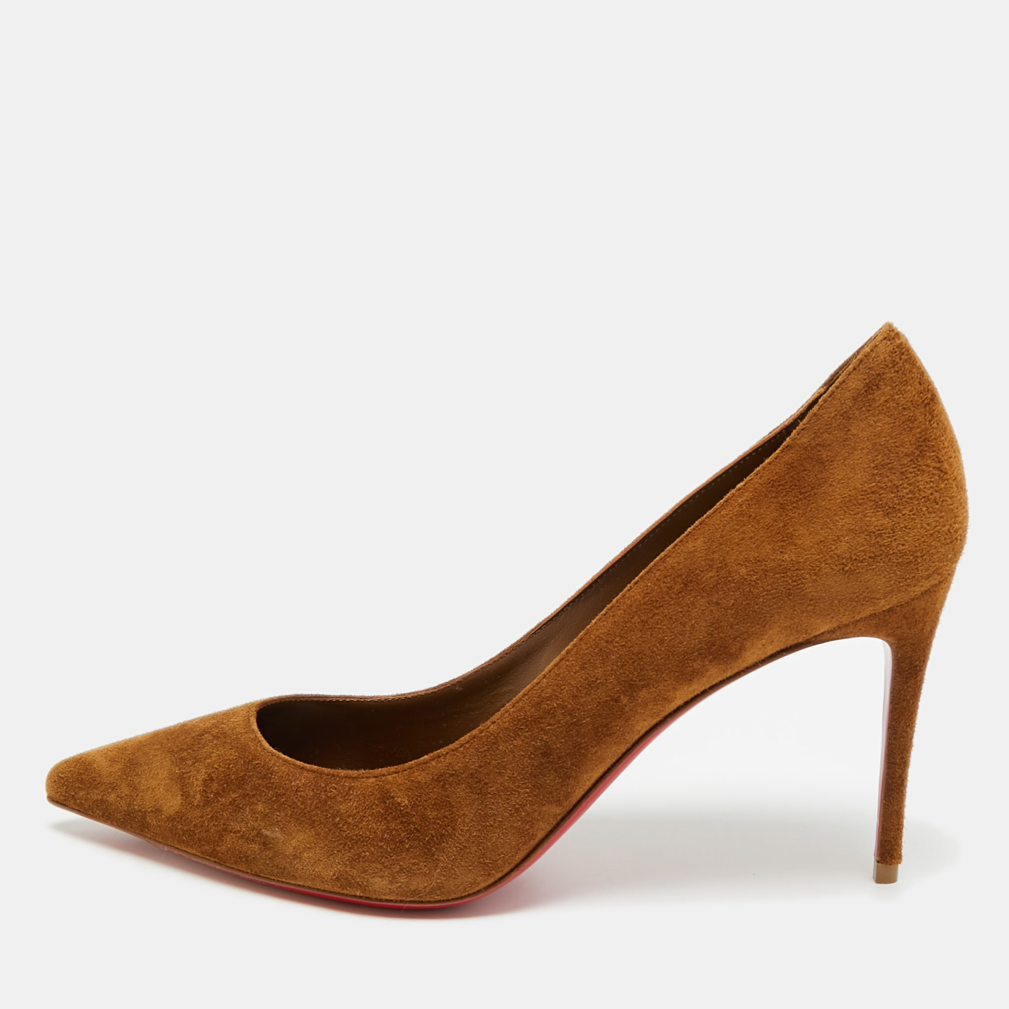 

Christian Louboutin Kate Size  Brown Suede Pumps