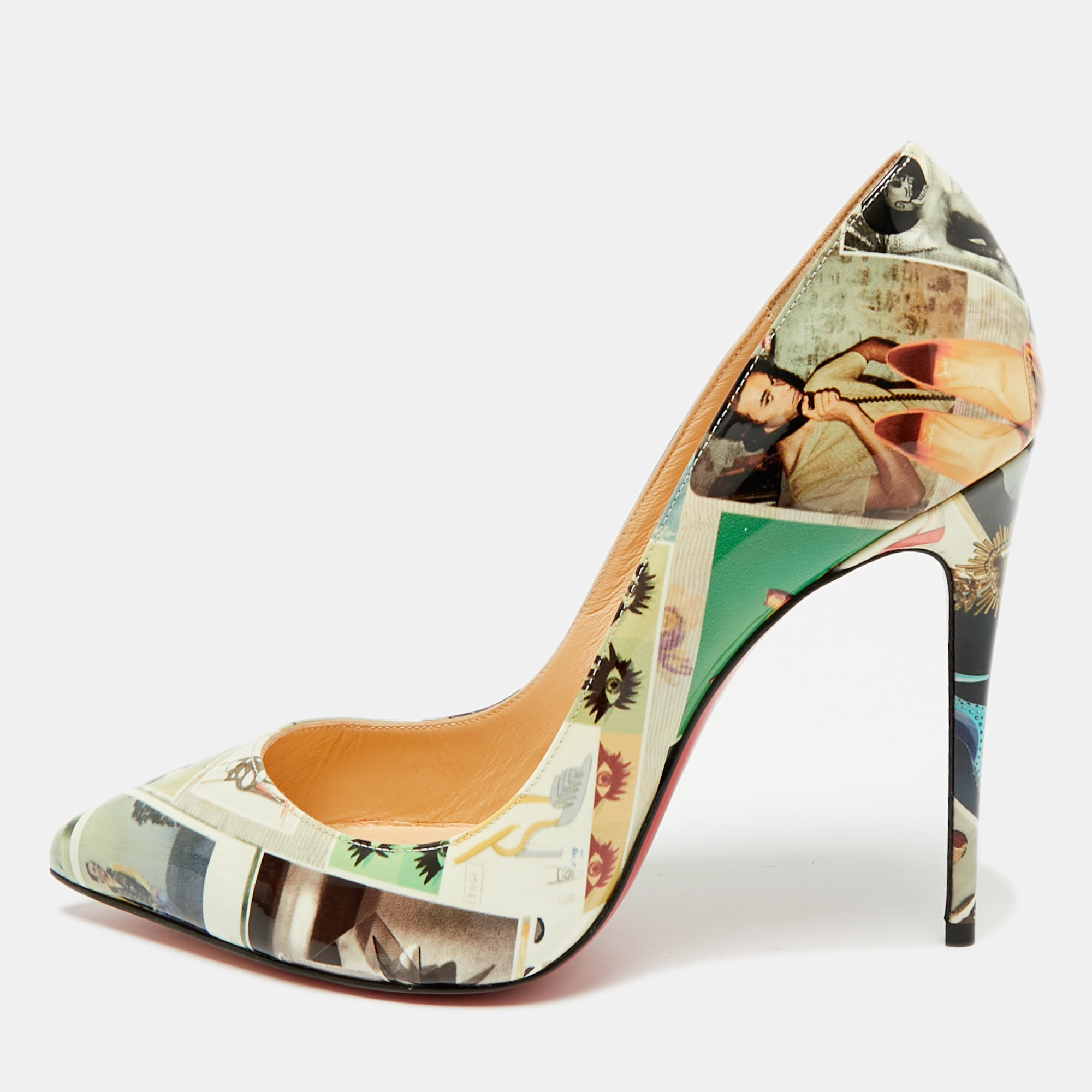 

Christian Louboutin Pigalle Follies Size  Multicolor Patent Leather Pumps
