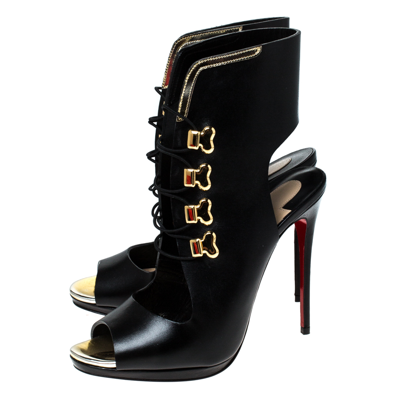 Christian Louboutin Anjel 100 Leather Over-the-knee Boots in Black