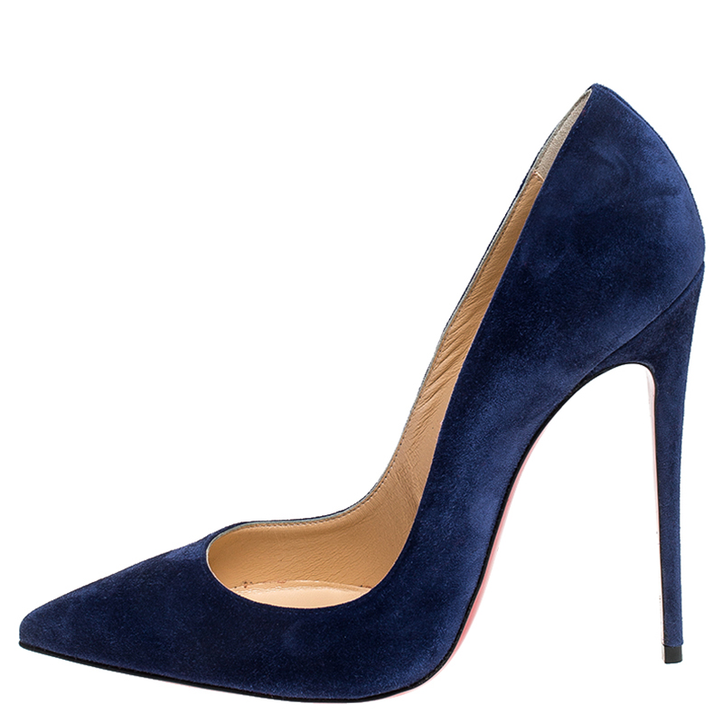 

Christian Louboutin Blue Suede So Kate Pointed Toe Pumps Size