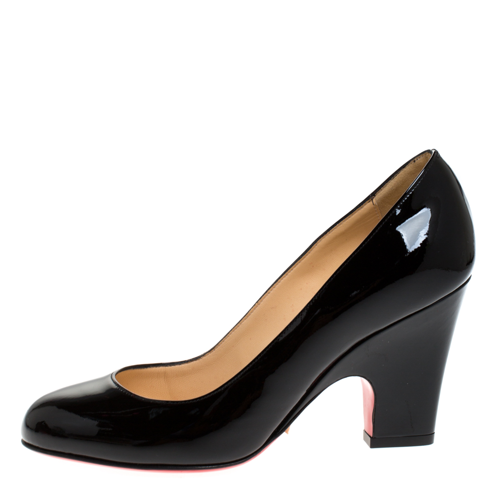 

Christian Louboutin Black Patent Leather Akdooch Pumps Size