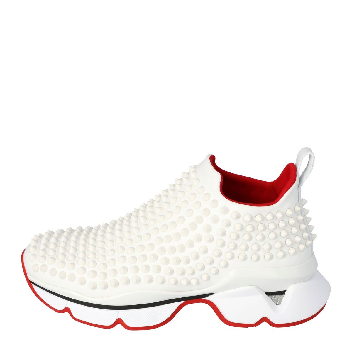 

Christian Louboutin White Spike Sock Slip On Platform Sneakers Size