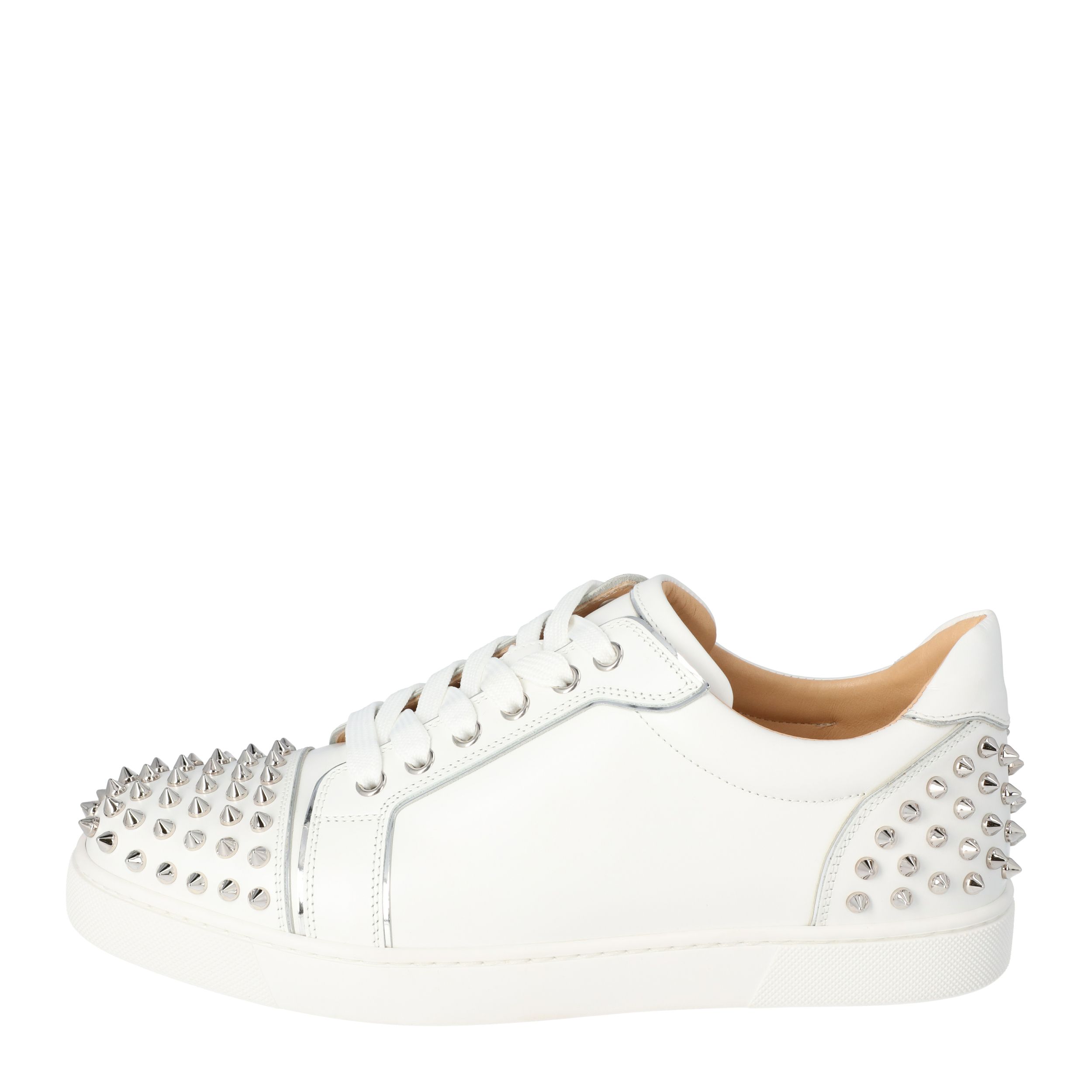 

Christian Louboutin White Leather Vierissima Spikes Sneakers Size