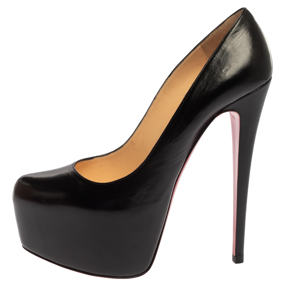 

Christian Louboutin Black Leather Daffodile Platform Pumps Size