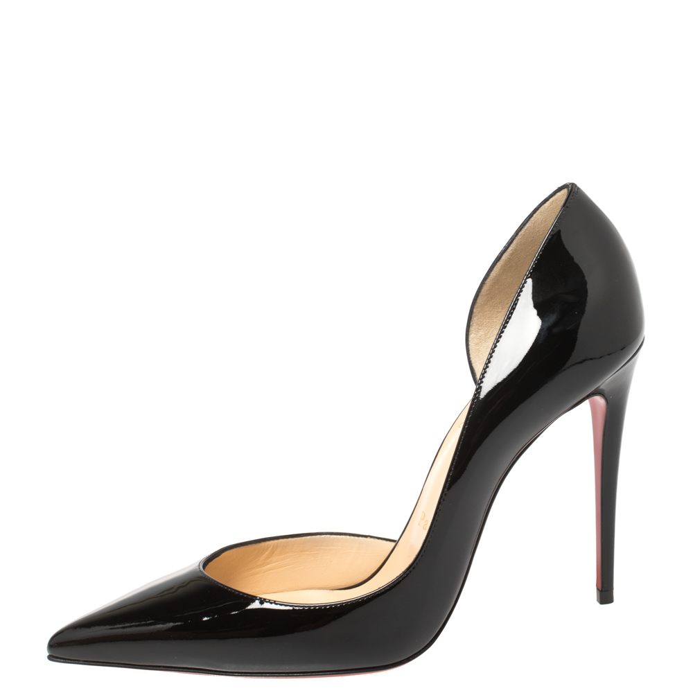 

Christian Louboutin Black Patent Leather Iriza D'Orsay Pointed Toe Pumps Size