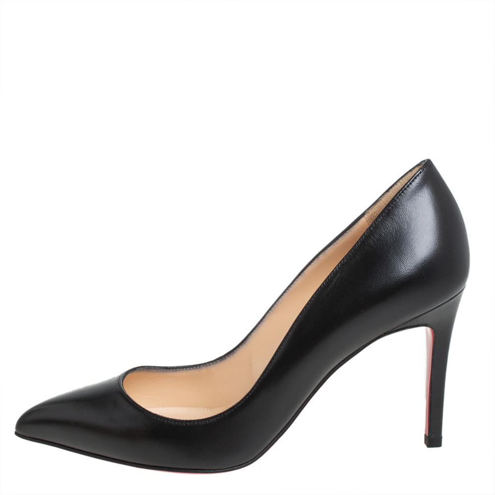 

Christian Louboutin Black Leather Pigalle Pointed Toe Pumps Size
