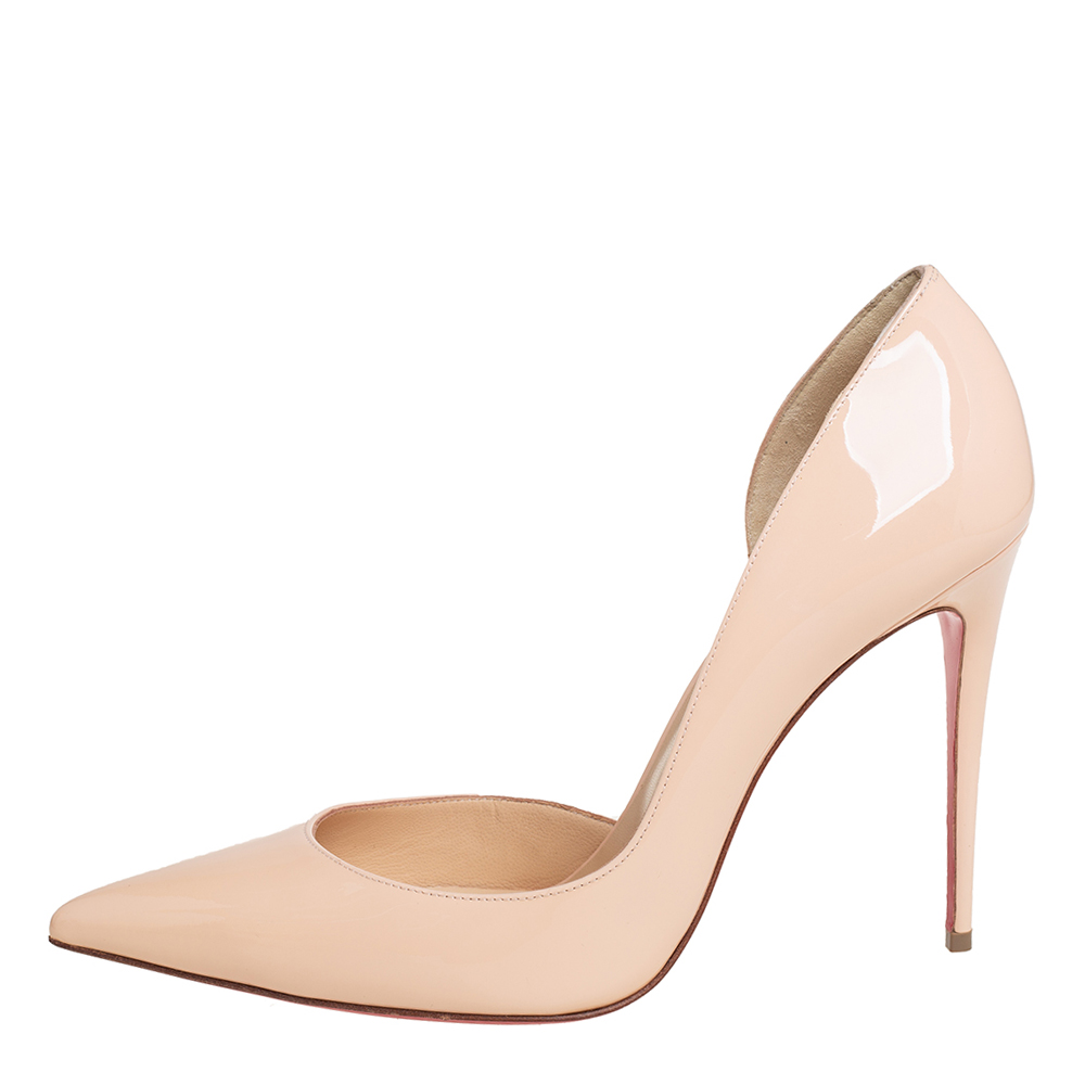 

Christian Louboutin Beige Patent Leather Iriza Pumps Size