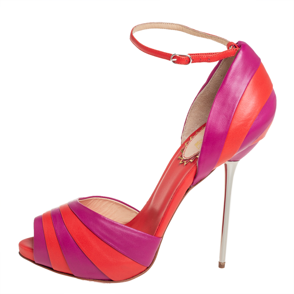 

Christian Louboutin Orange/Purple Leather Armadillo Pumps Size