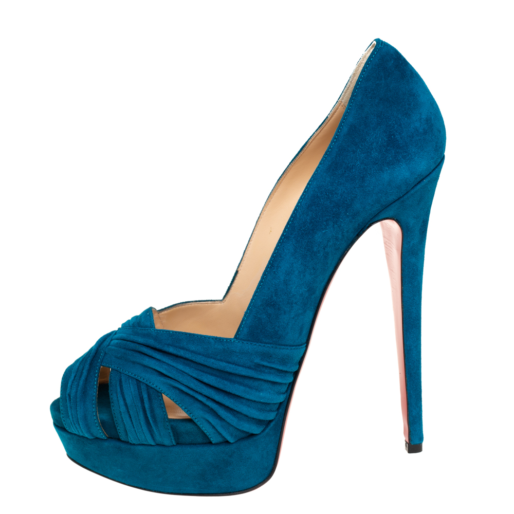 

Christian Louboutin Blue Suede Aborina Pumps Size