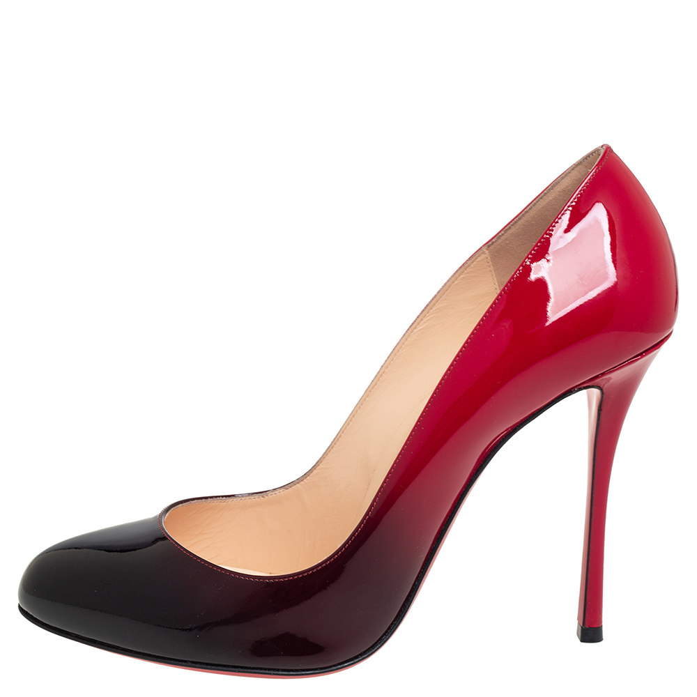 

Christian Louboutin Red/Black Patent Leather Merci Allen Pumps Size