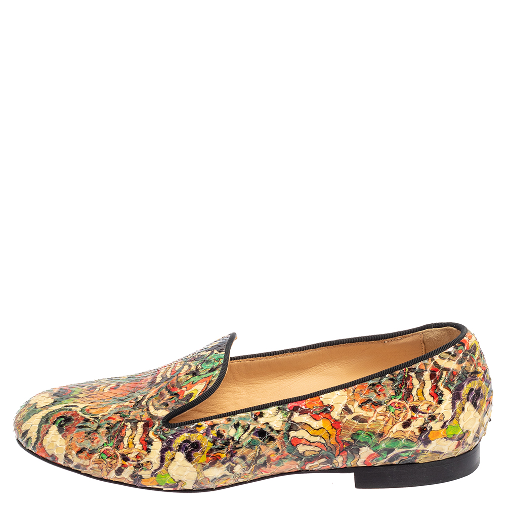

Christian Louboutin Multicolor Python Smoking Slippers Size