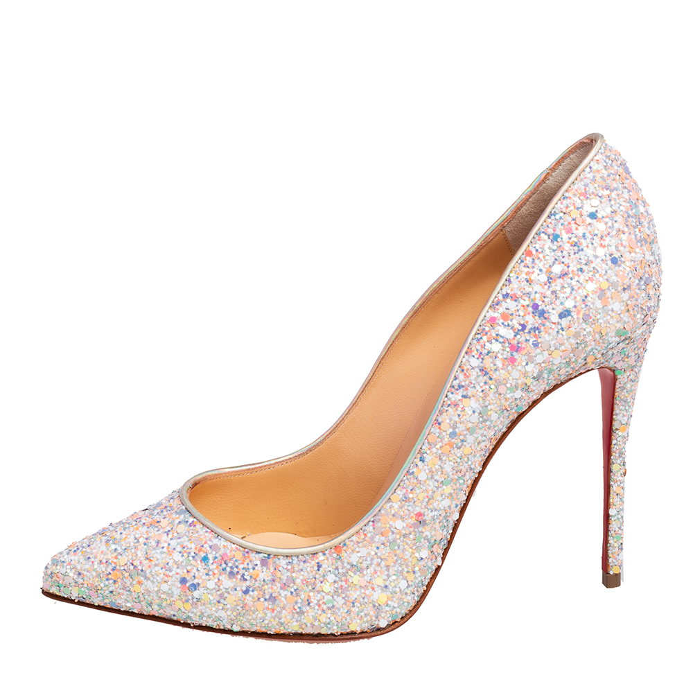 

Christian Louboutin Multicolor Glitter Pigalle Follies Pumps Size
