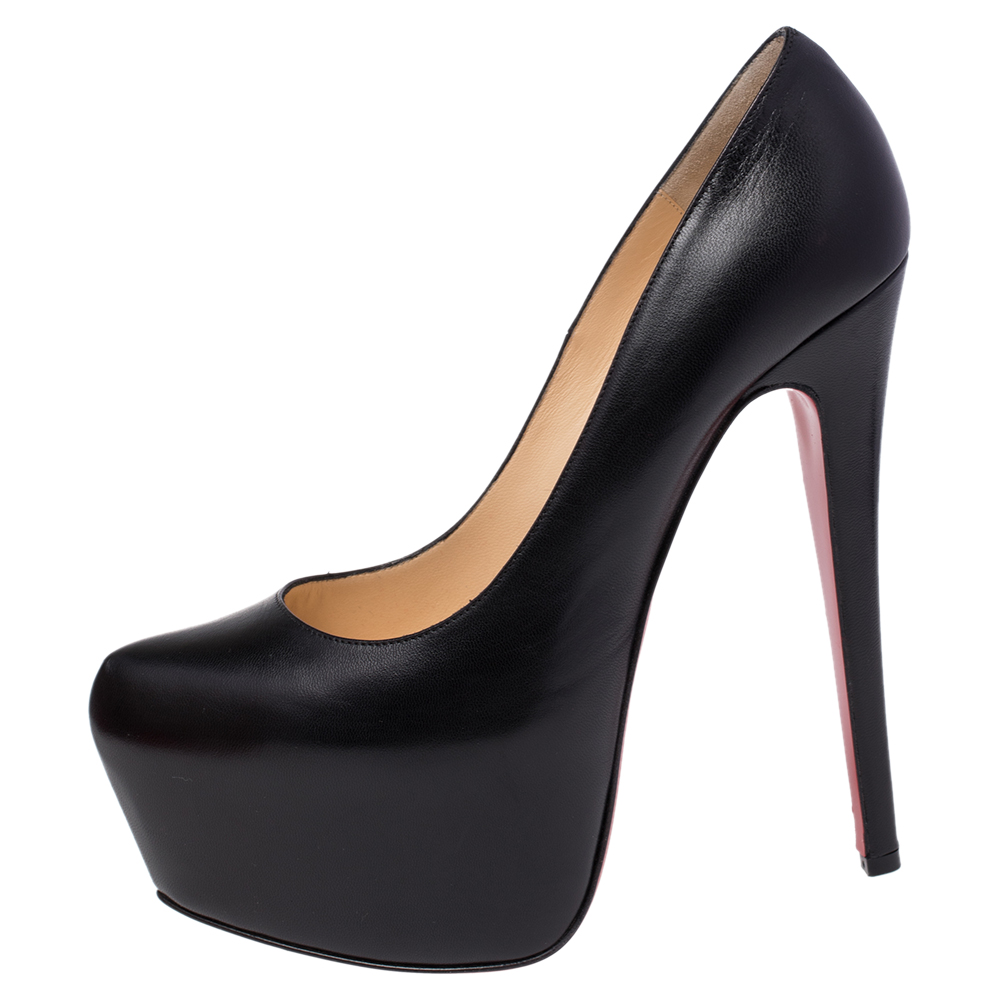 

Christian Louboutin Black Leather Daffodile Platform Pumps Size