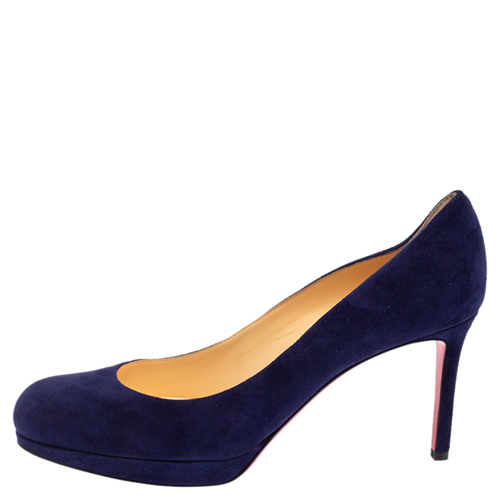 

Christian Louboutin Purple Suede New Simple Platform Pumps Size