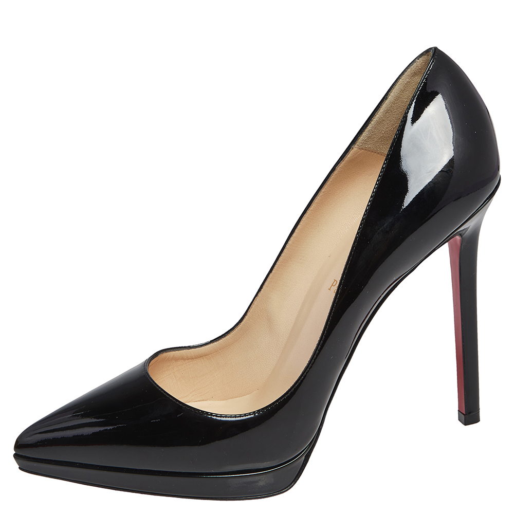 

Christian Louboutin Black Patent Leather Pigalle Plato Pumps