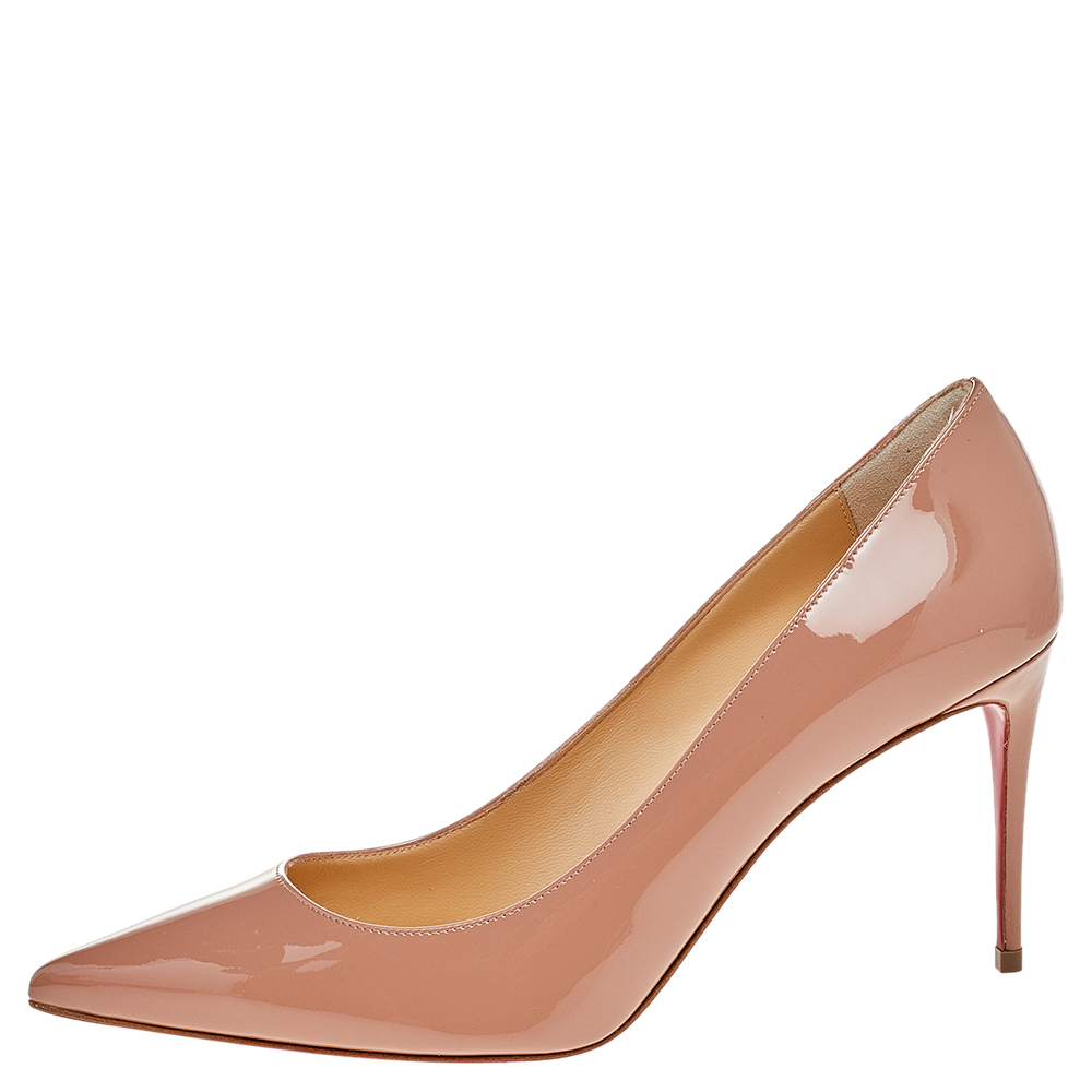 

Christian Louboutin Beige Patent Leather Kate Pointed Toe Pumps Size