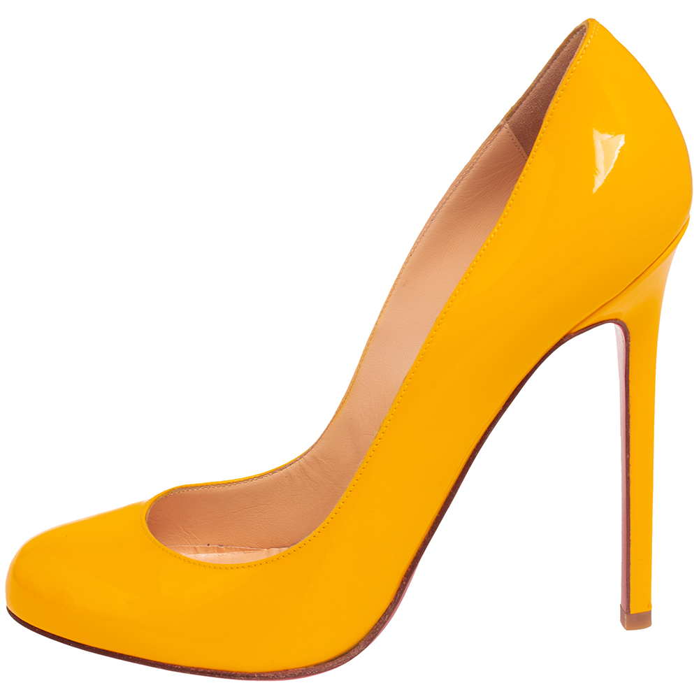 

Christian Louboutin Yellow Patent Leather Simple Pumps Size
