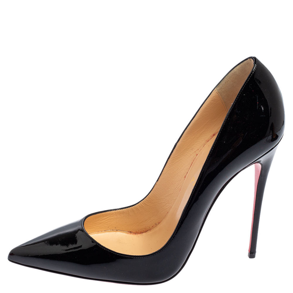 

Christian Louboutin Black Patent Leather So Kate Pointed Toe Pumps Size