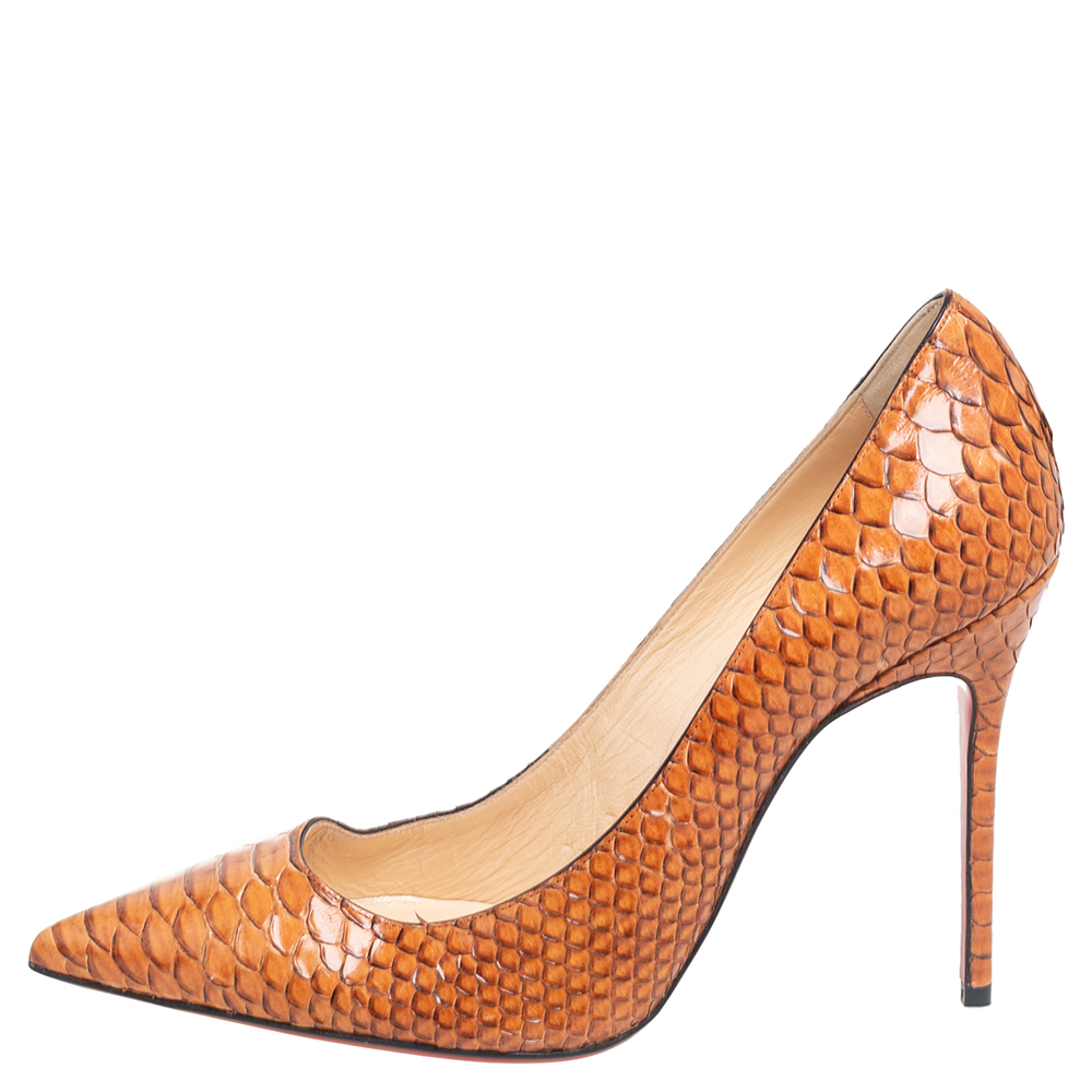 

Christian Louboutin Brown Python Decollete 554 100mm Pumps Size