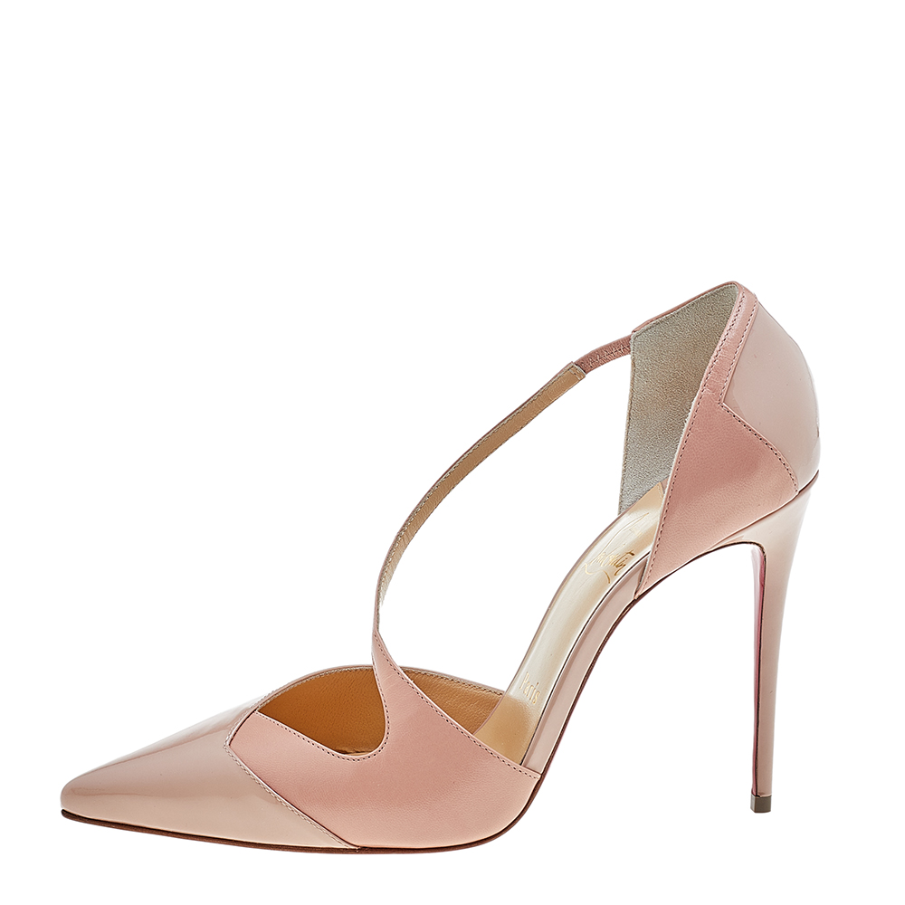

Christian Louboutin Beige Patent And Leather Round And Square Pumps Size