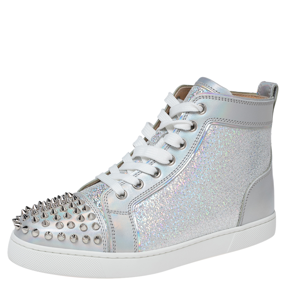 silver christian louboutin sneakers