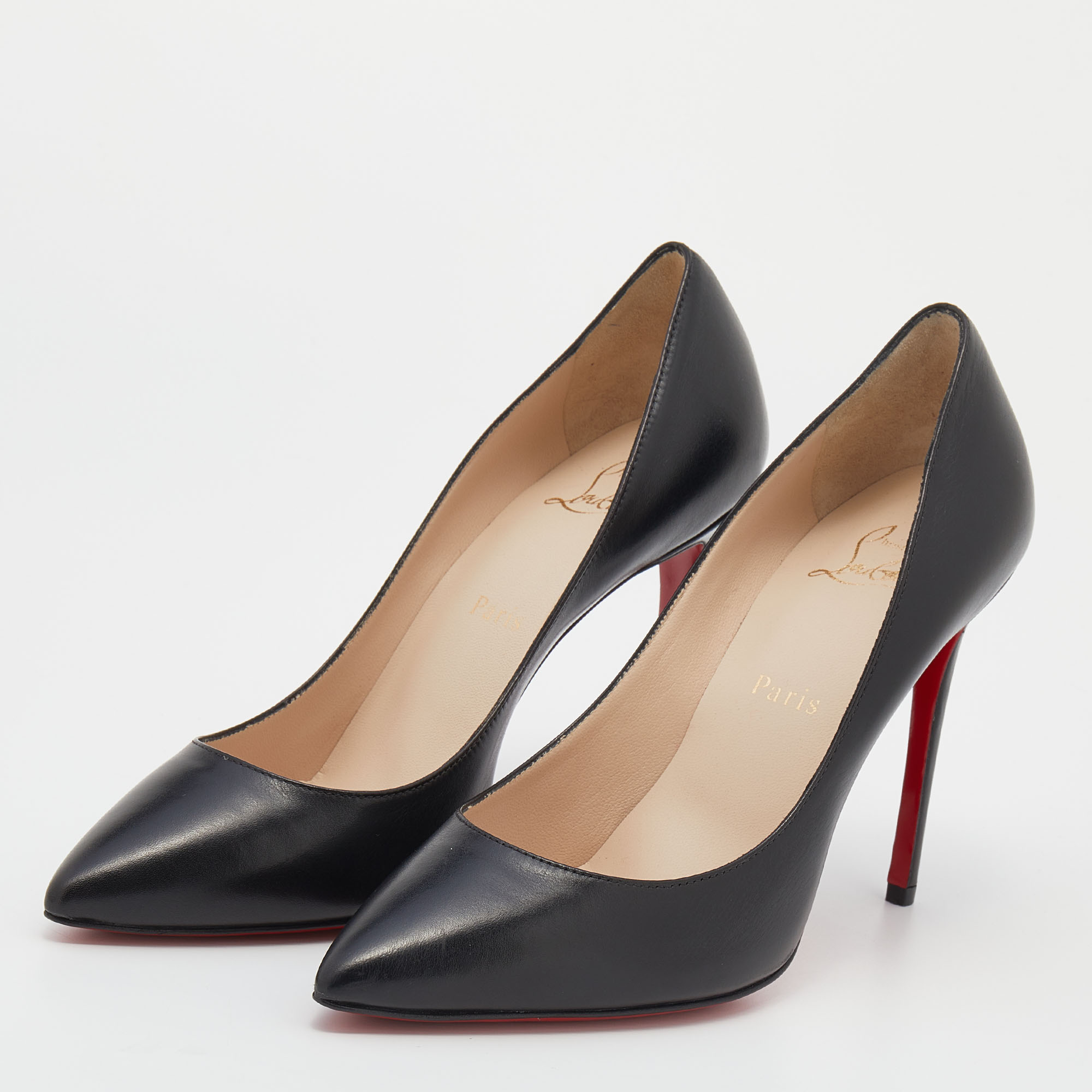 

Christian Louboutin Black Leather Pigalle Pointed Toe Pumps Size