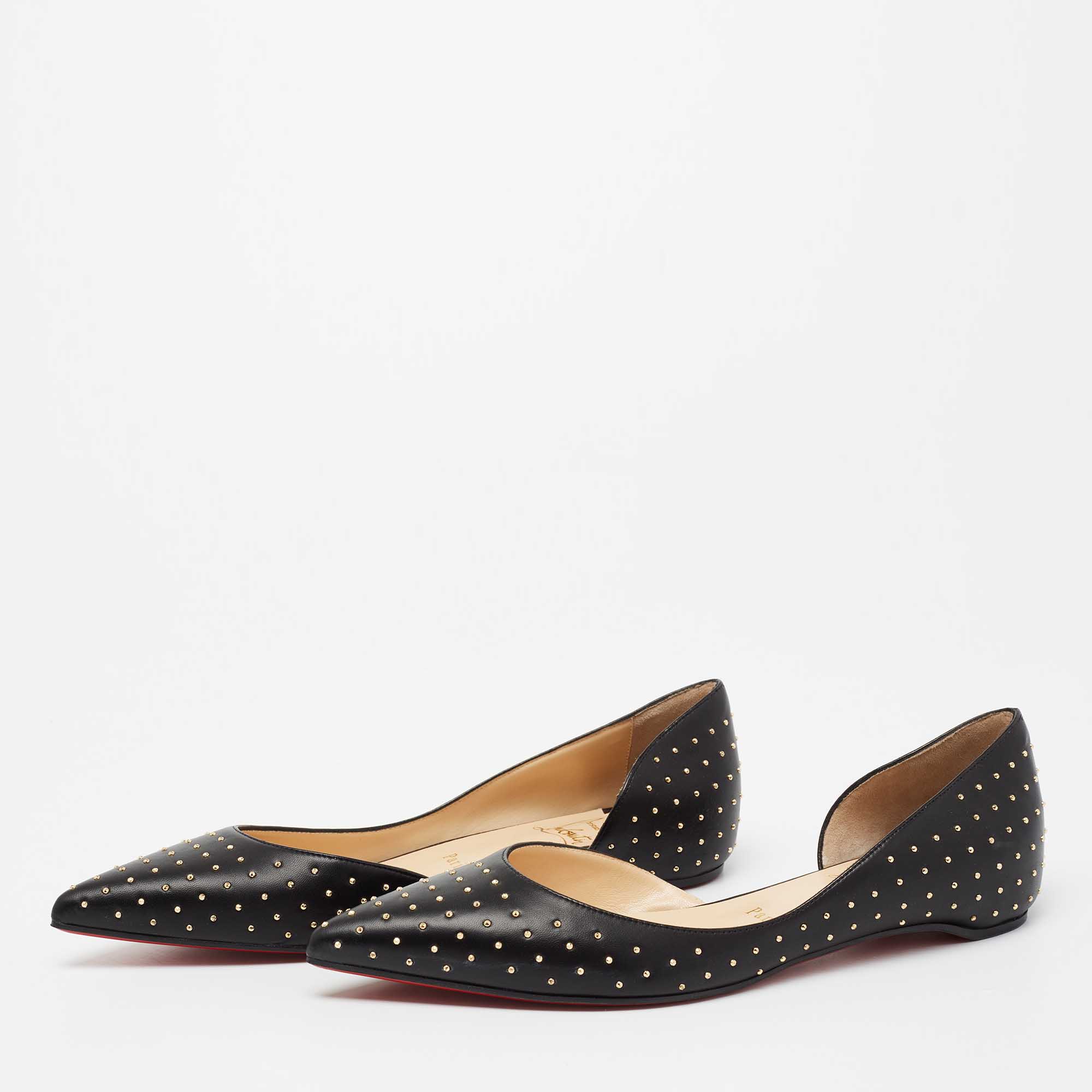 

Christian Louboutin Black Leather Iriza Ballet Flats Size