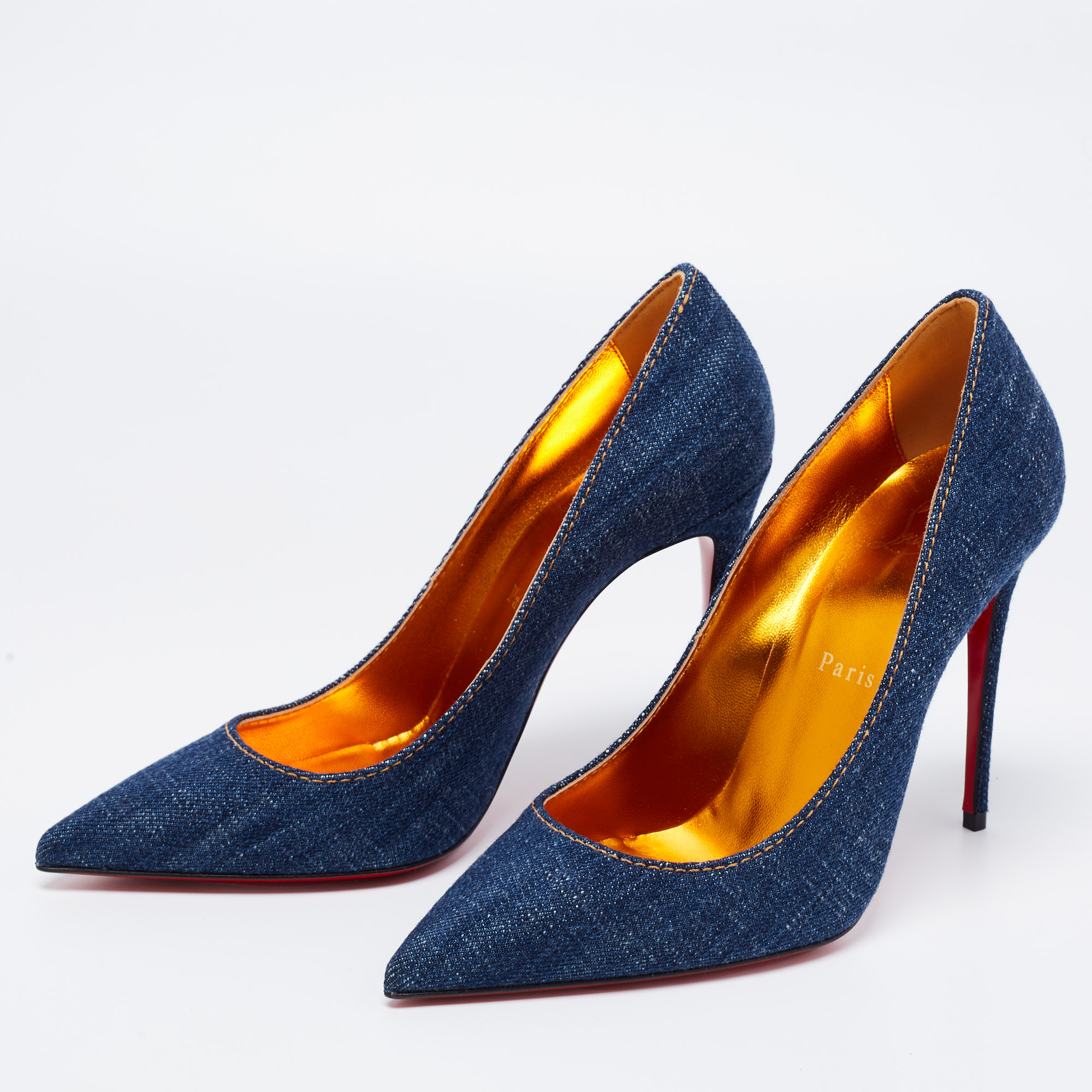 

Christian Louboutin Dark Blue Denim Kate Pumps Size