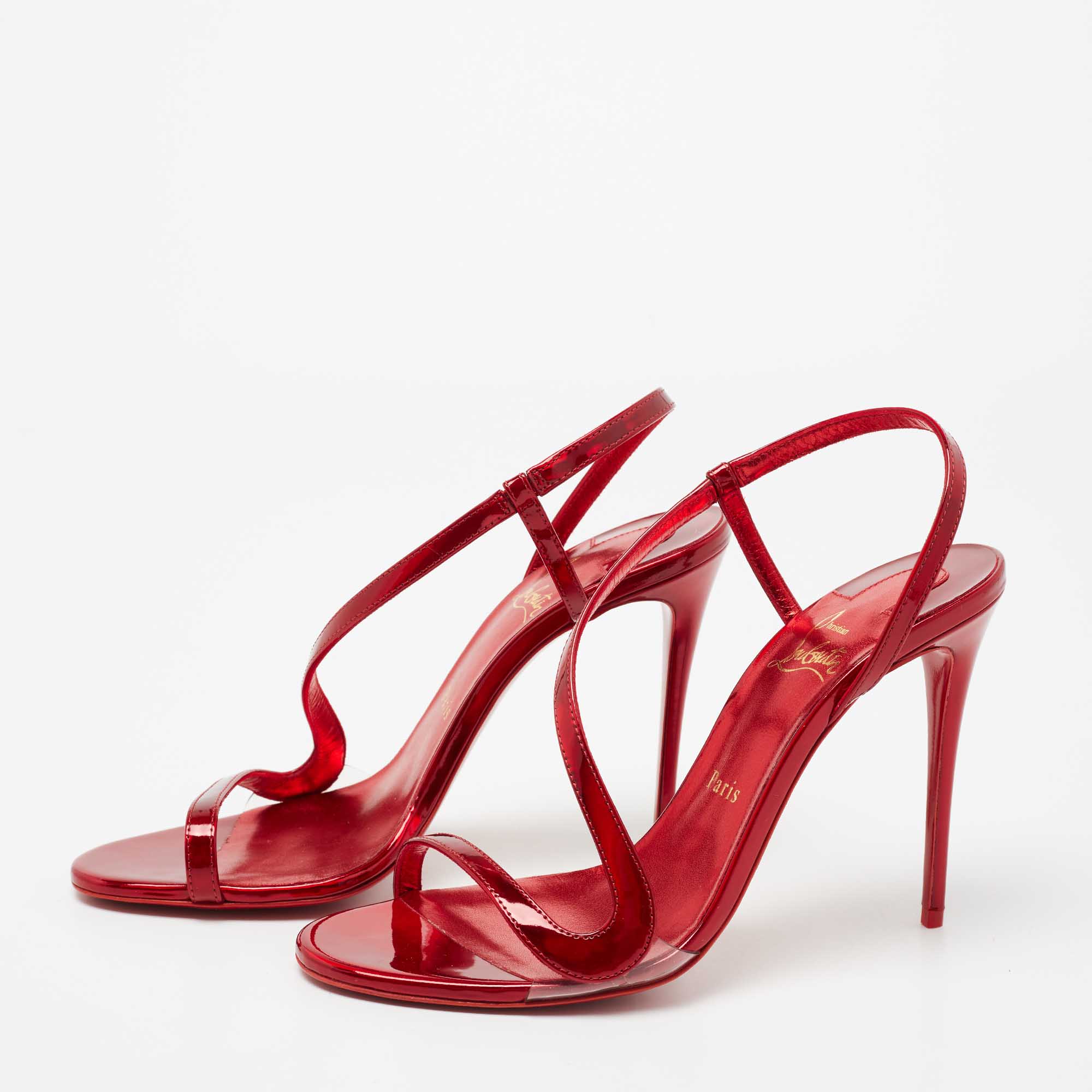 

Christian Louboutin Red Patent Leather Rosalie Sandals Size