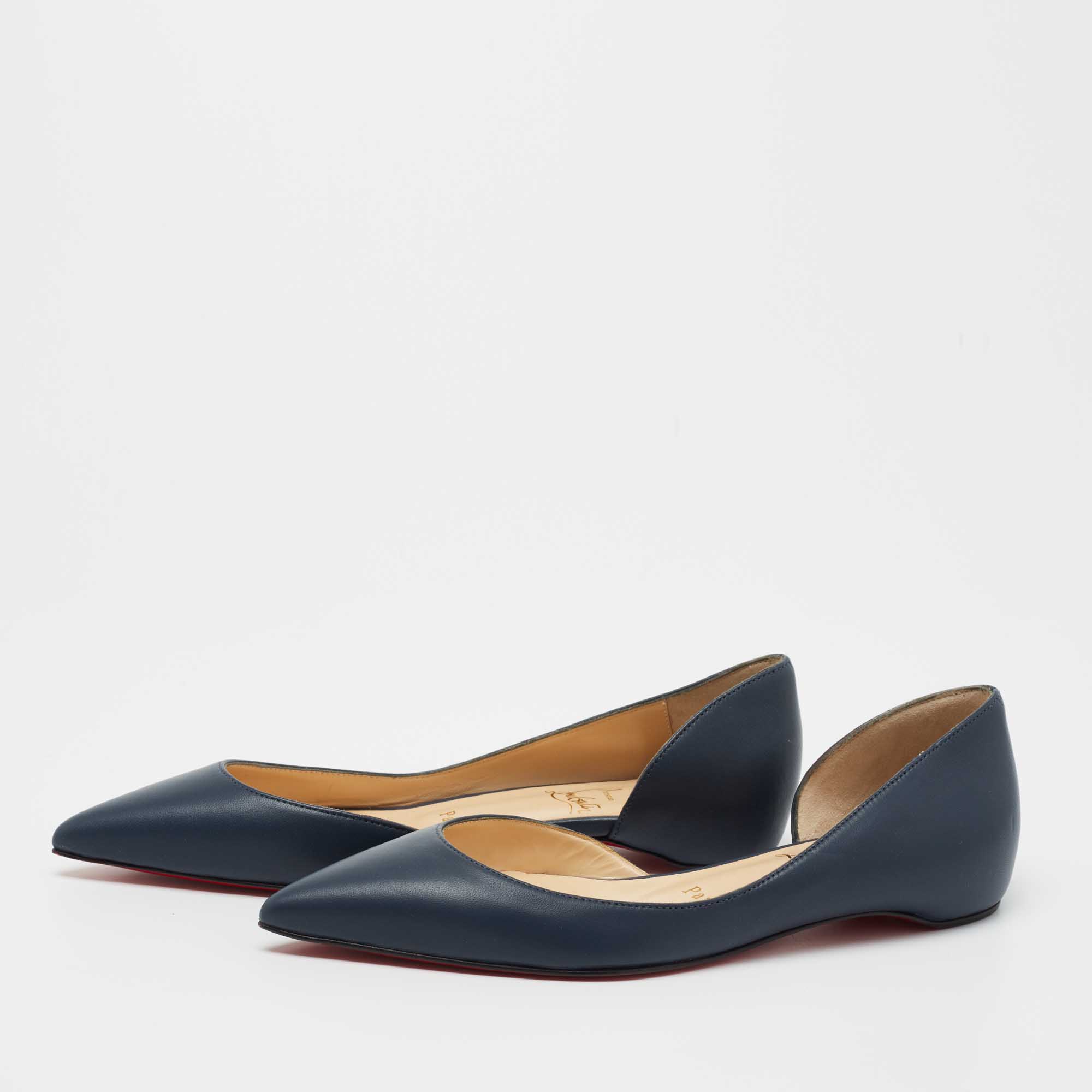 

Christian Louboutin Grey Leather Iriza Ballet Flats Size