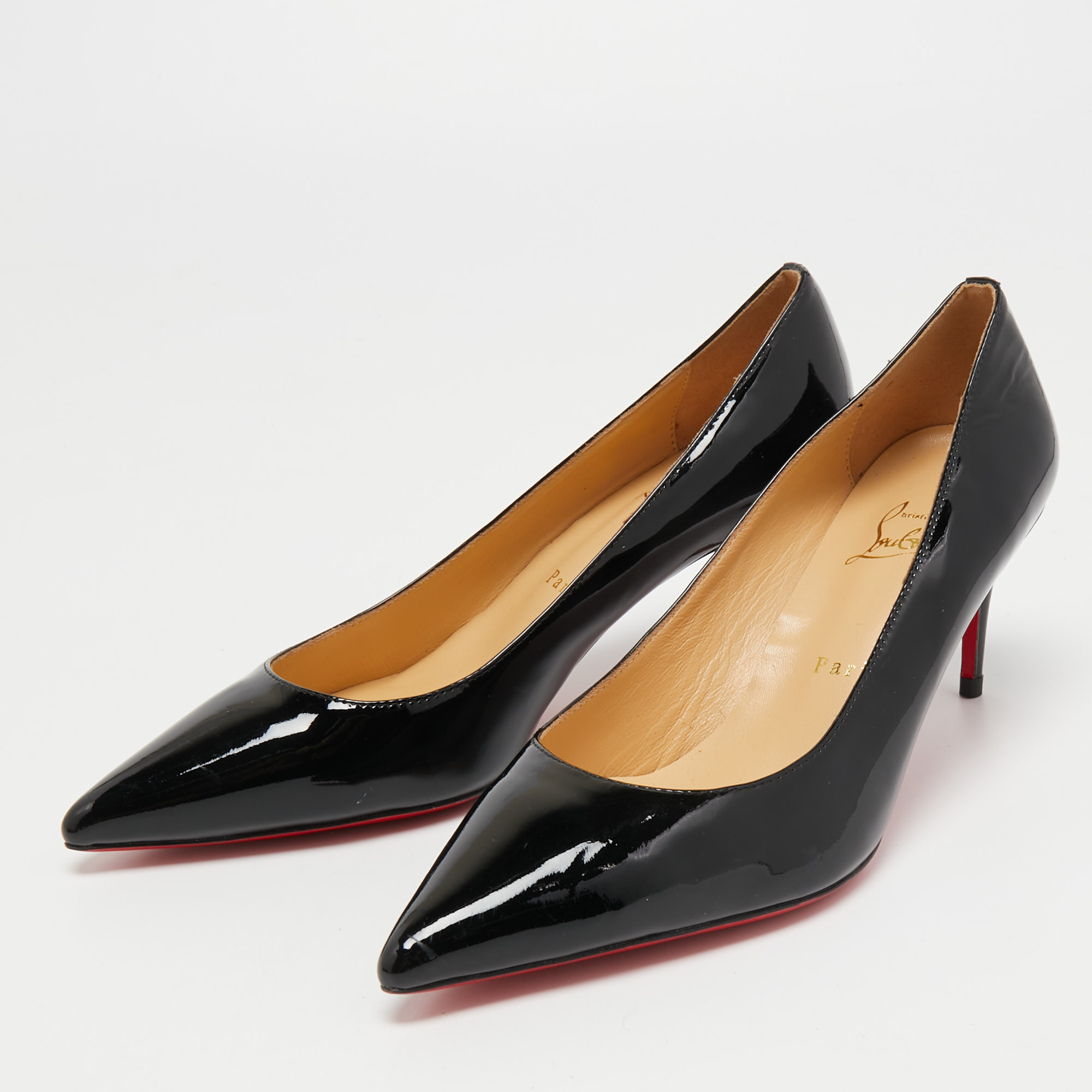 

Christian Louboutin Black Patent Kate Pumps Size